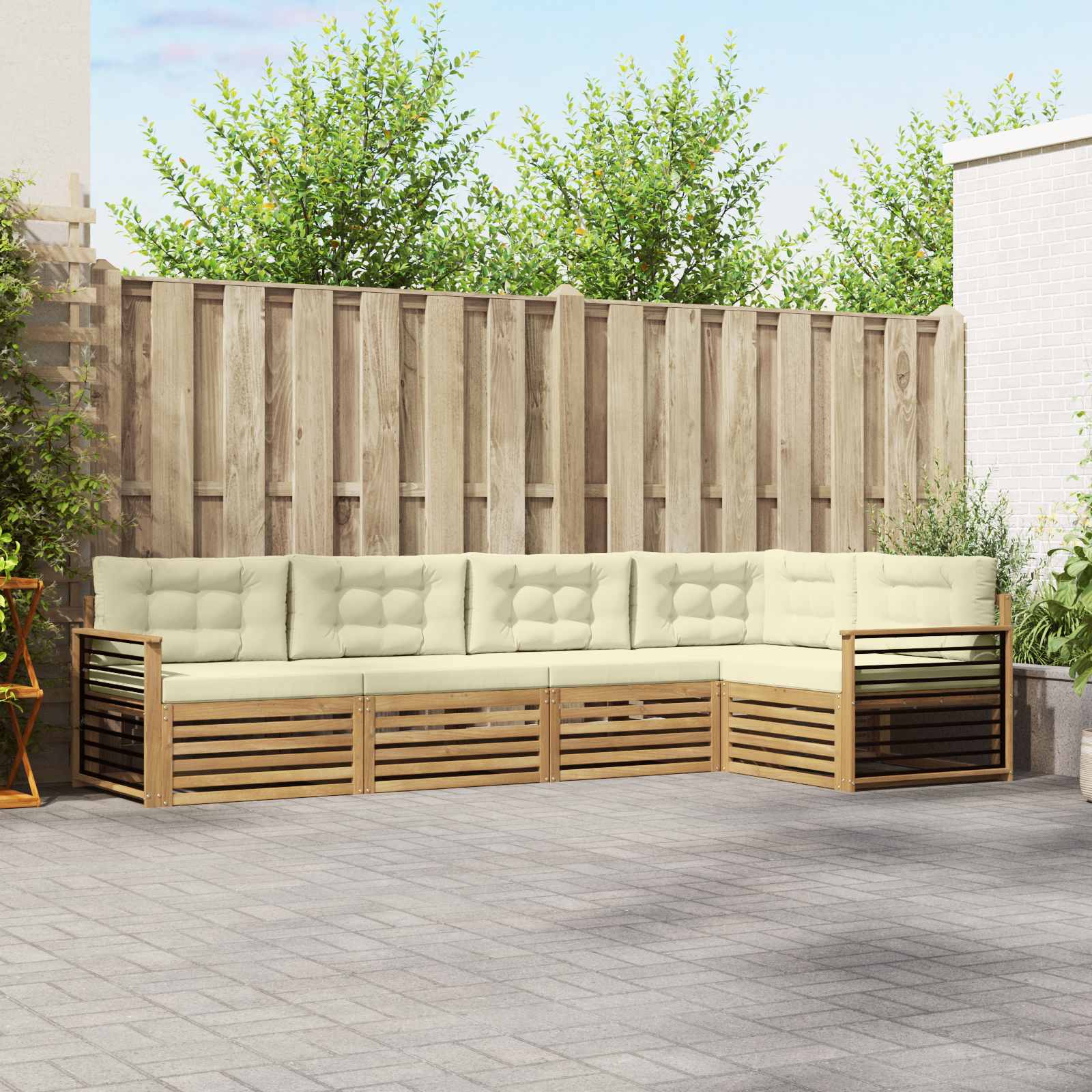 vidaXL Buiten bankenset 5 pcs Naturel Massief Acaciahout