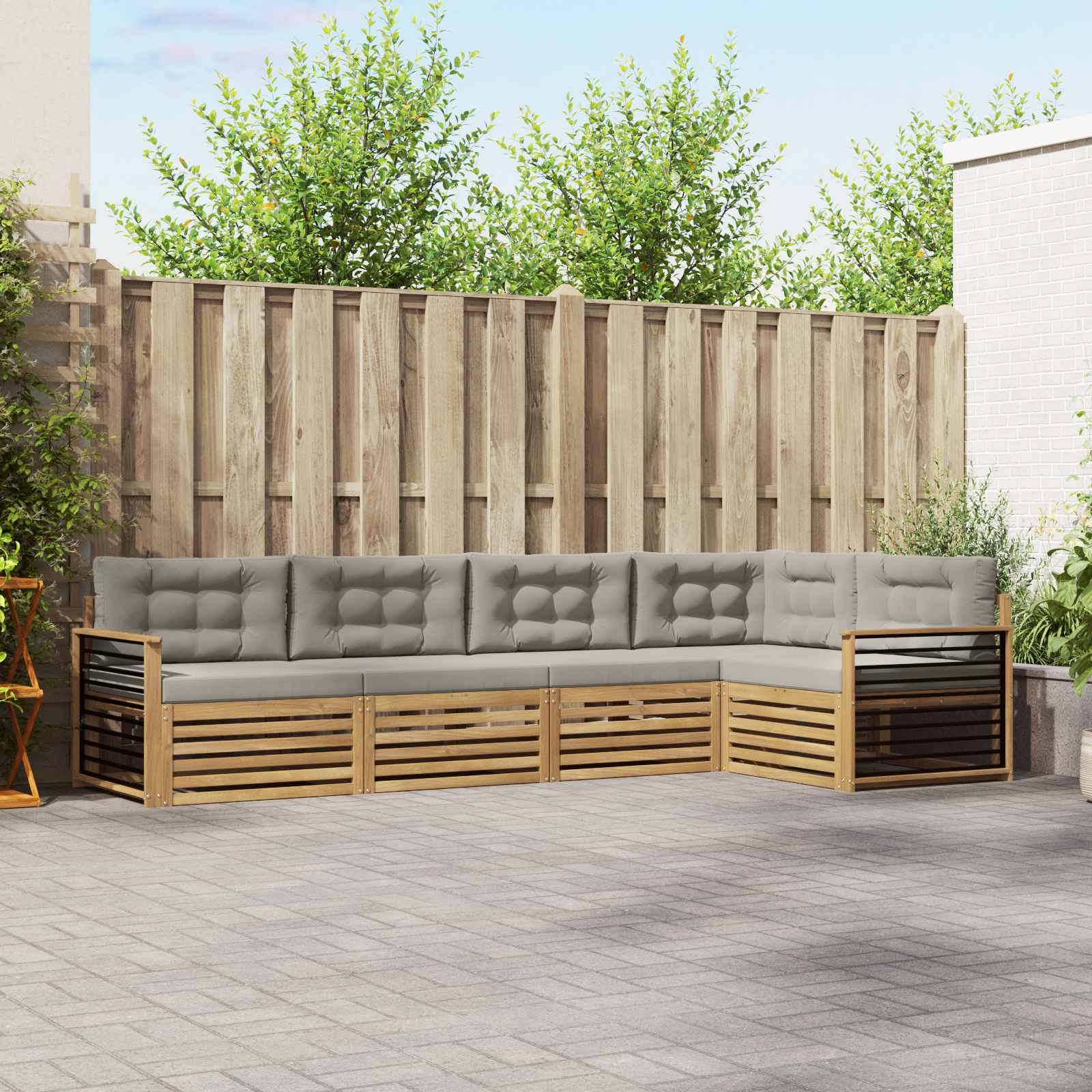 vidaXL Buiten bankenset 5 pcs Naturel Massief Acaciahout