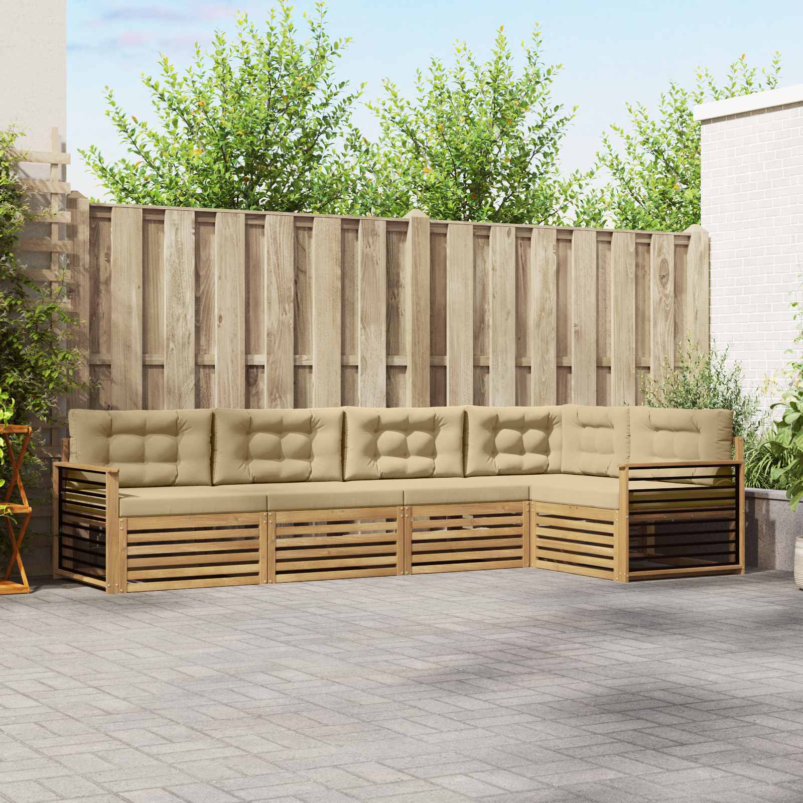 vidaXL Buiten bankenset 5 pcs Naturel Massief Acaciahout