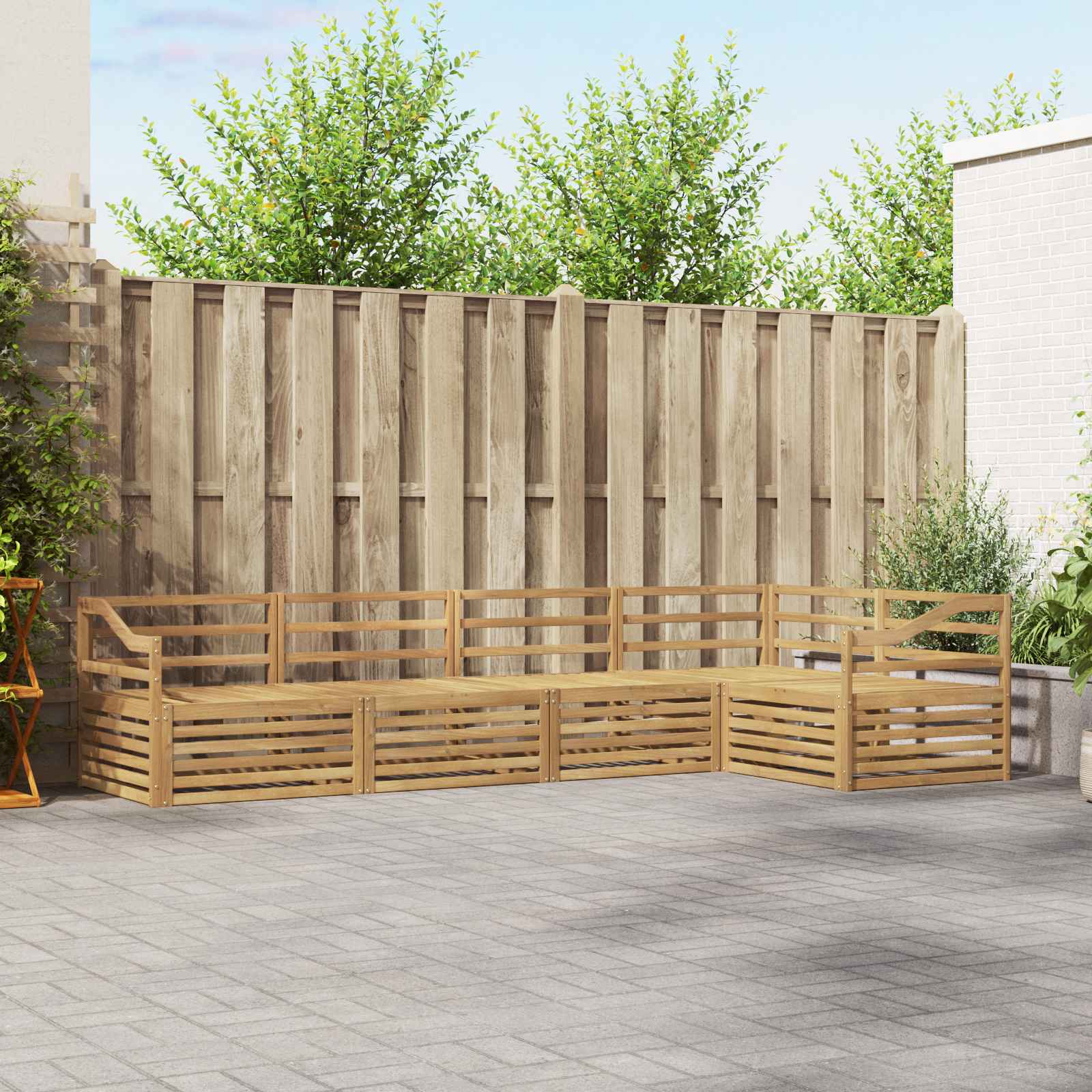 vidaXL Buiten bankenset 5 pcs Naturel Massief Acaciahout