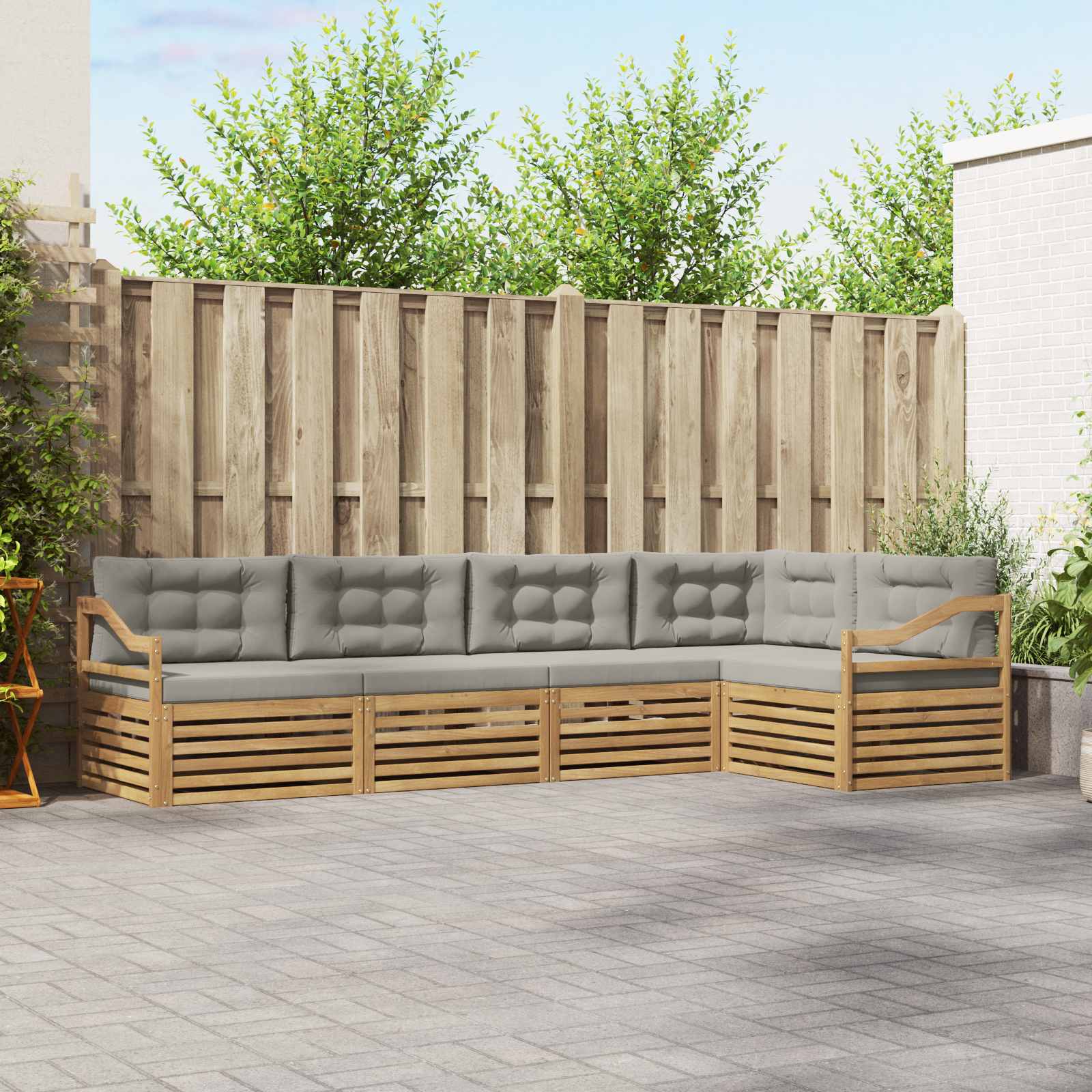 vidaXL Buiten bankenset 5 pcs Naturel Massief Acaciahout