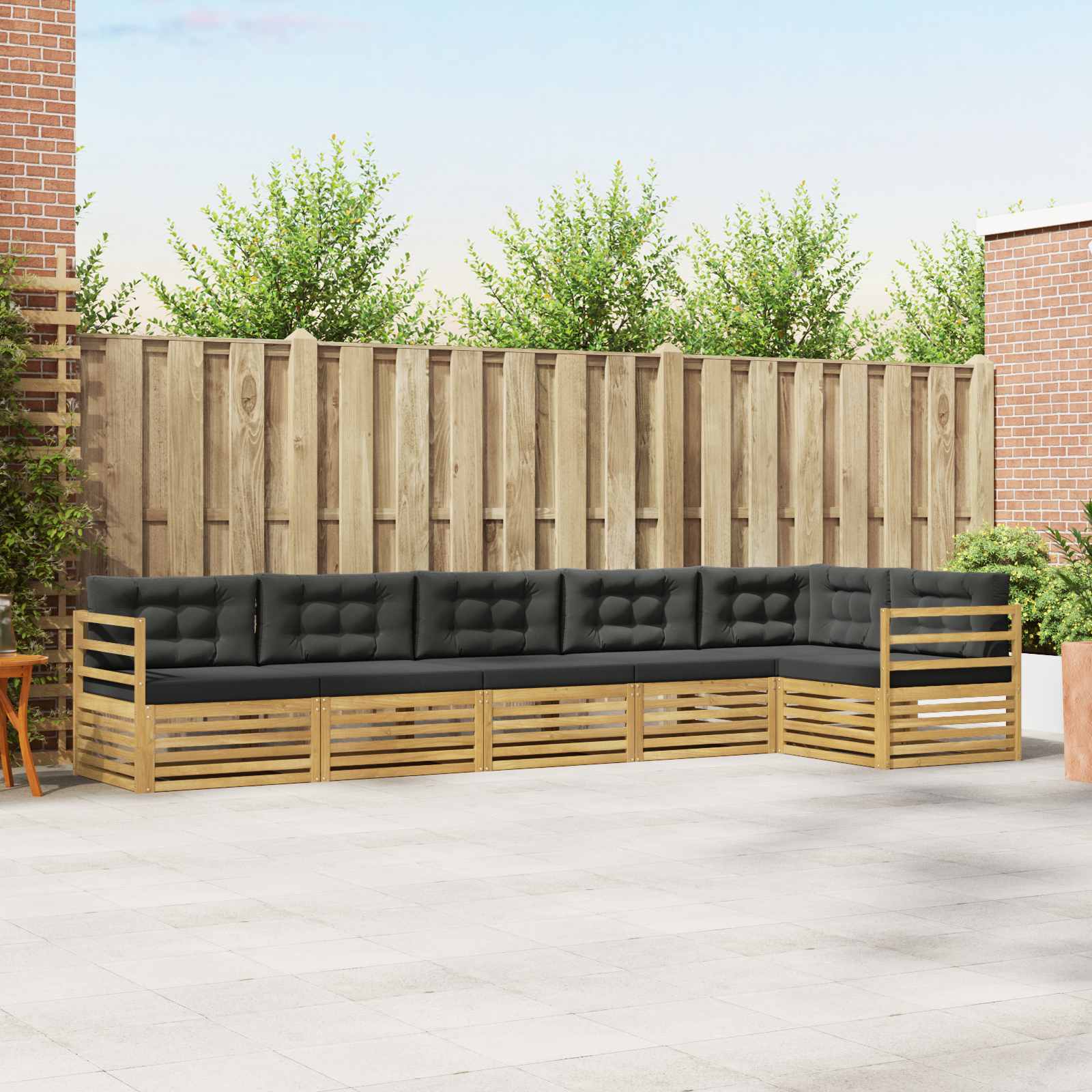 vidaXL Buiten bankenset 6 pcs Naturel Massief Acaciahout
