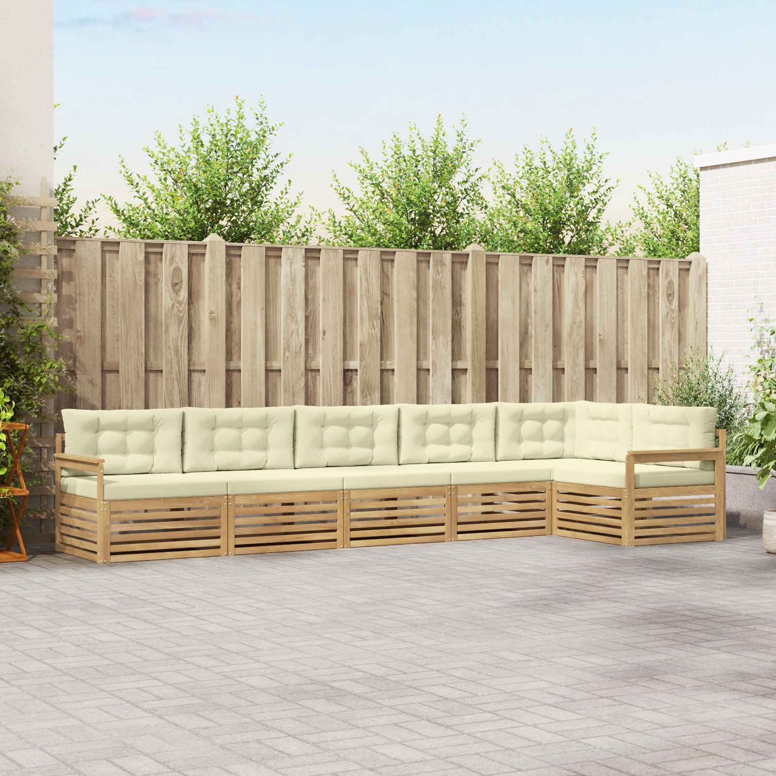 vidaXL Buiten bankenset 6 pcs Naturel Massief Acaciahout