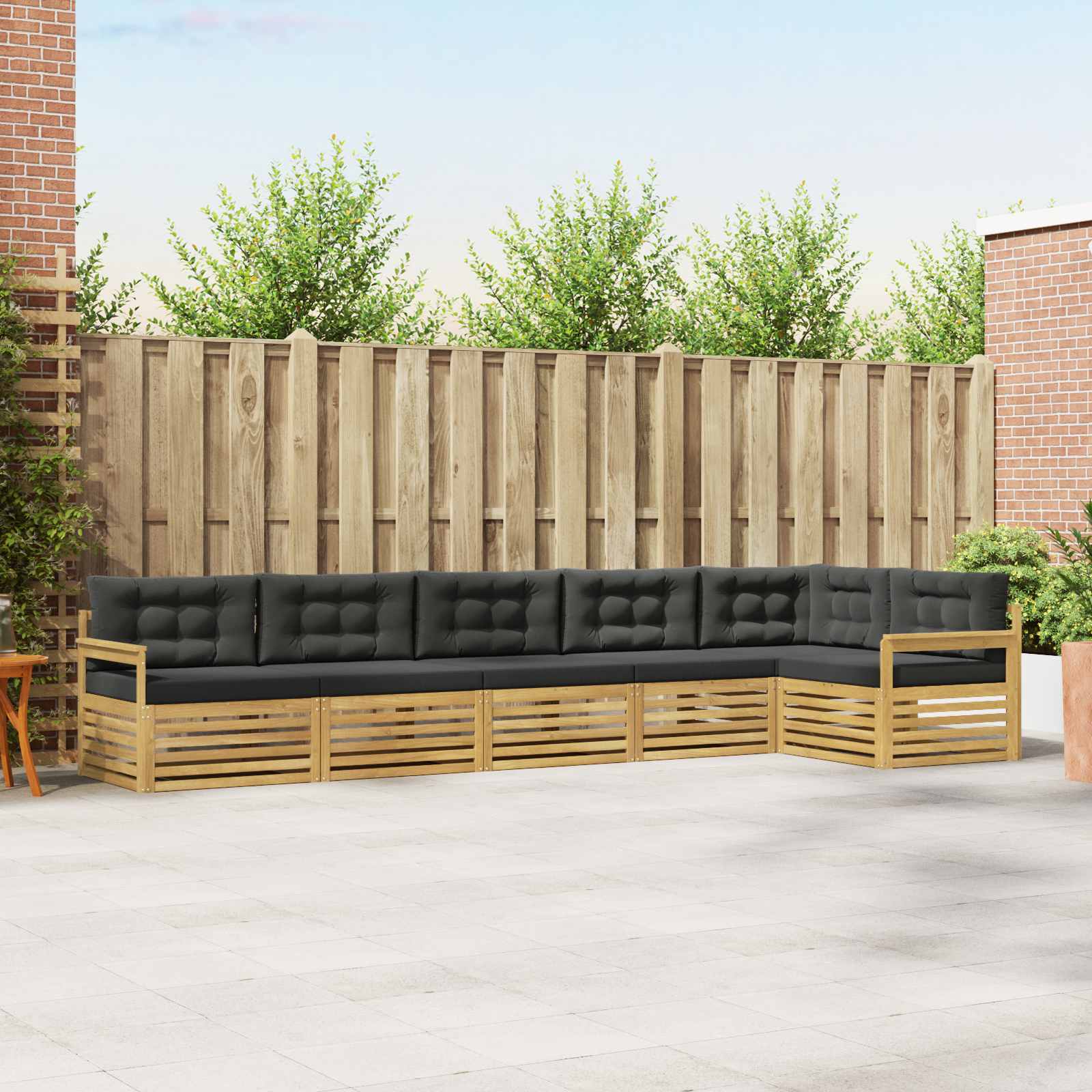 vidaXL Buiten bankenset 6 pcs Naturel Massief Acaciahout