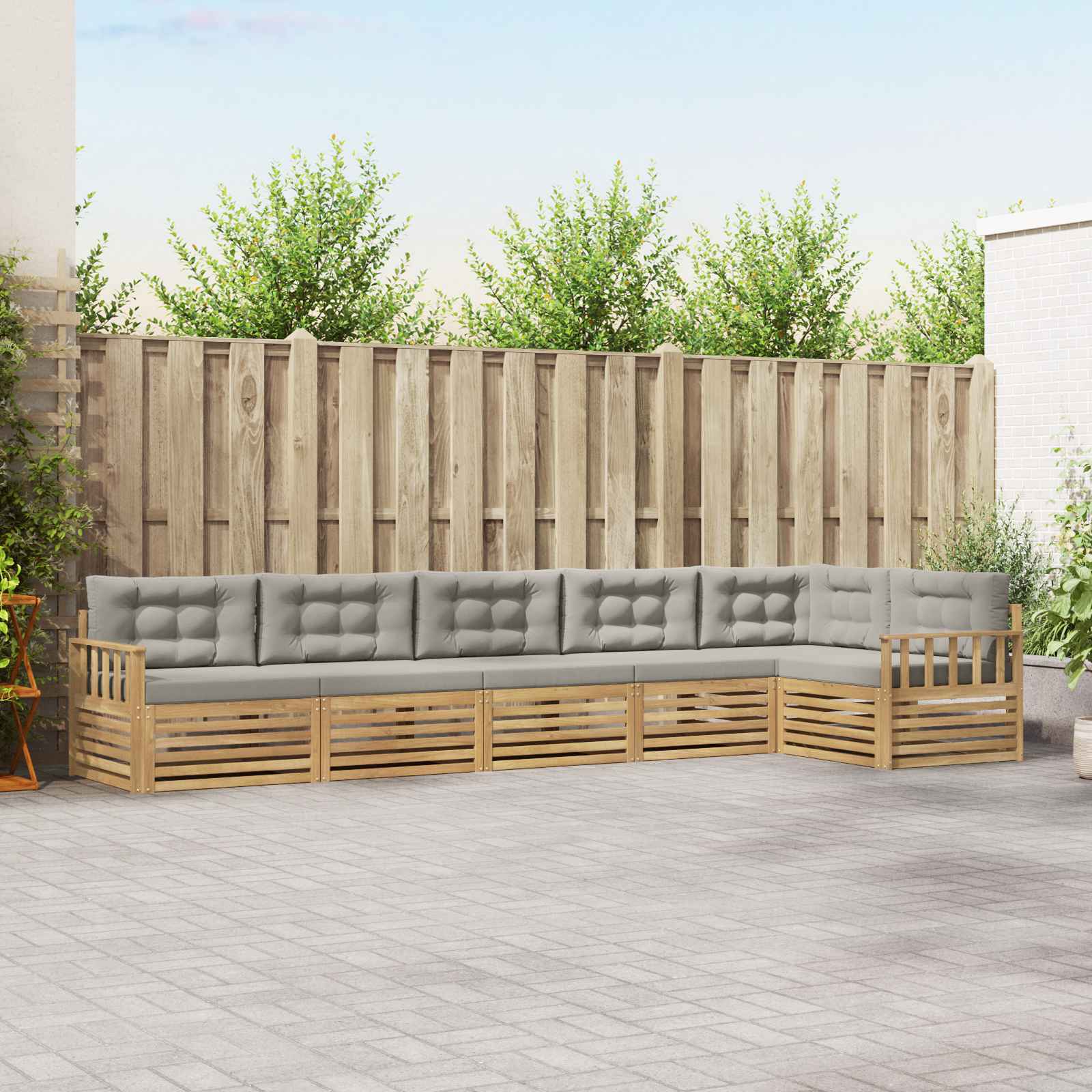 vidaXL Buiten bankenset 6 pcs Naturel Massief Acaciahout