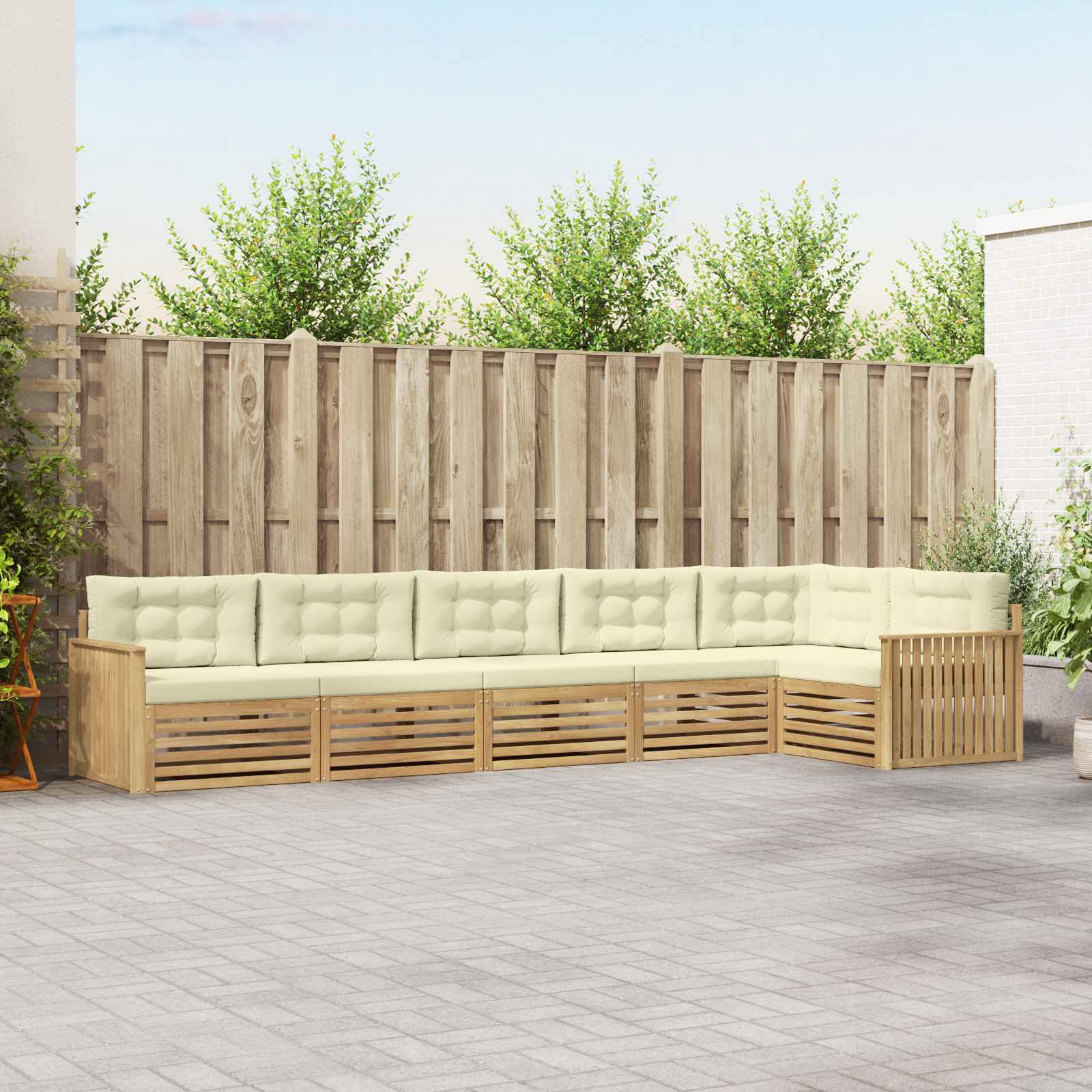 vidaXL Buiten bankenset 6 pcs Naturel Massief Acaciahout