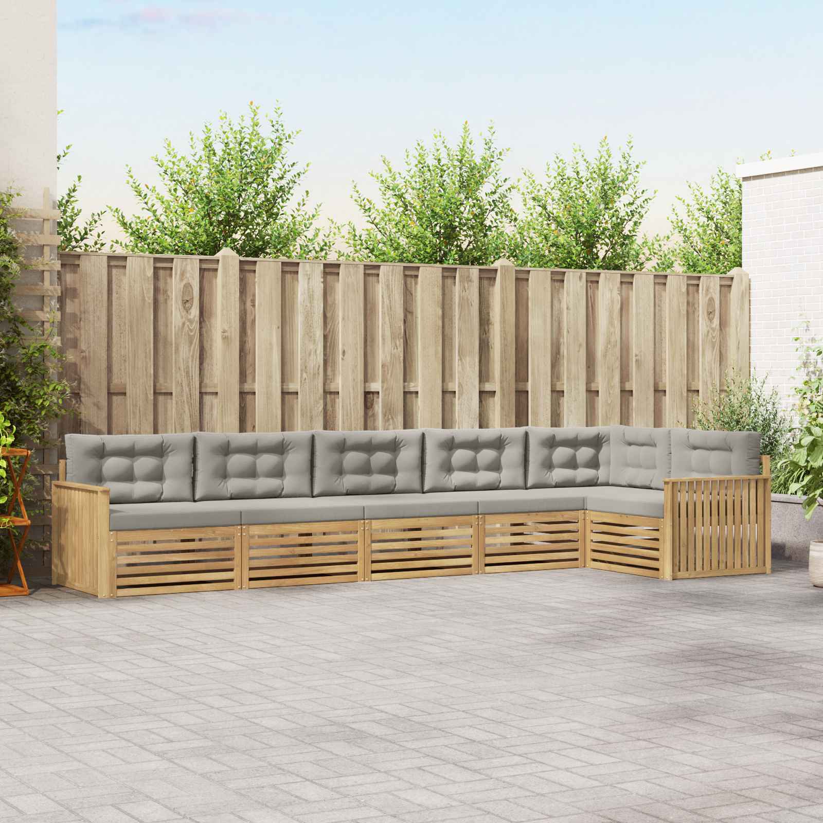vidaXL Buiten bankenset 6 pcs Naturel Massief Acaciahout