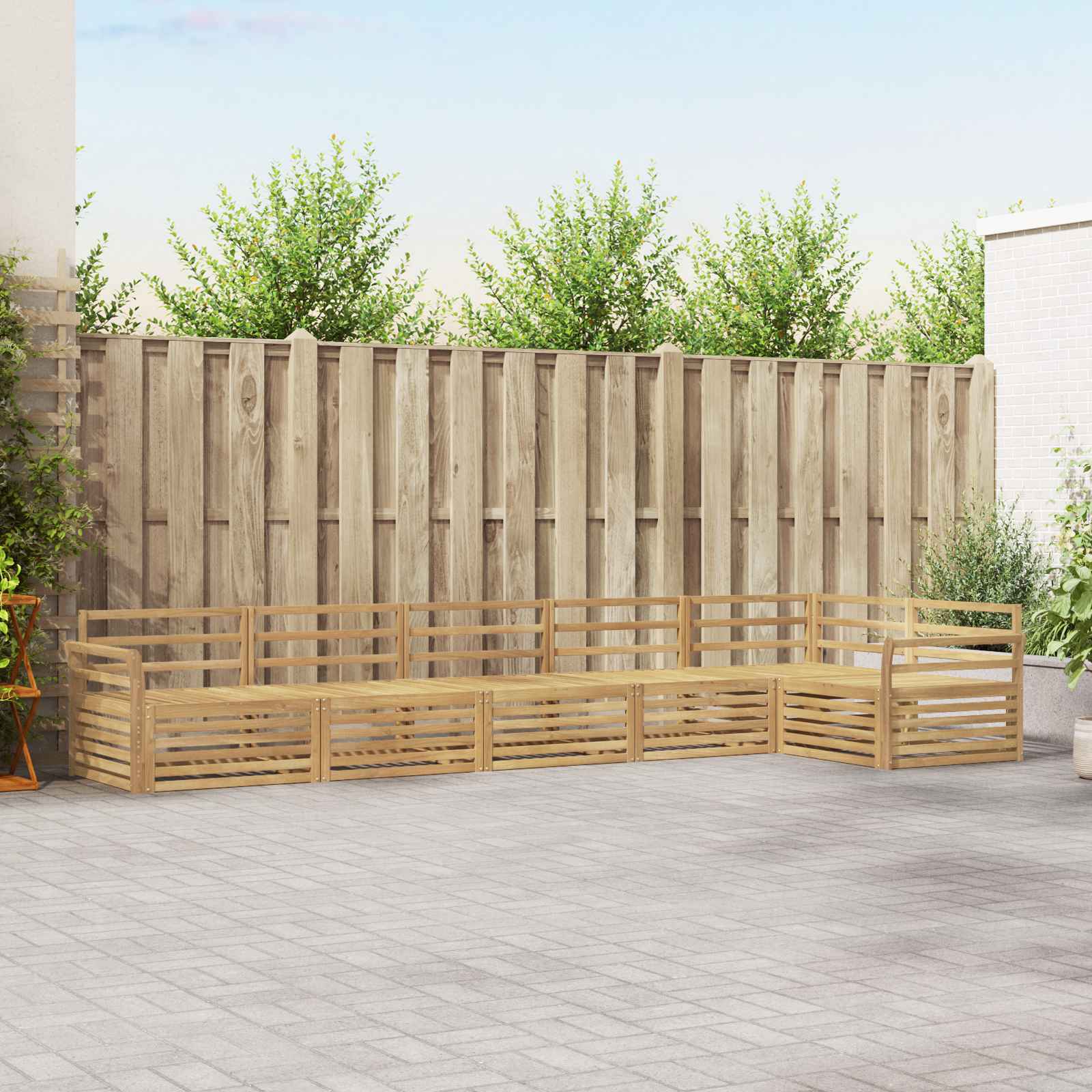 vidaXL Buiten bankenset 6 pcs Naturel Massief Acaciahout