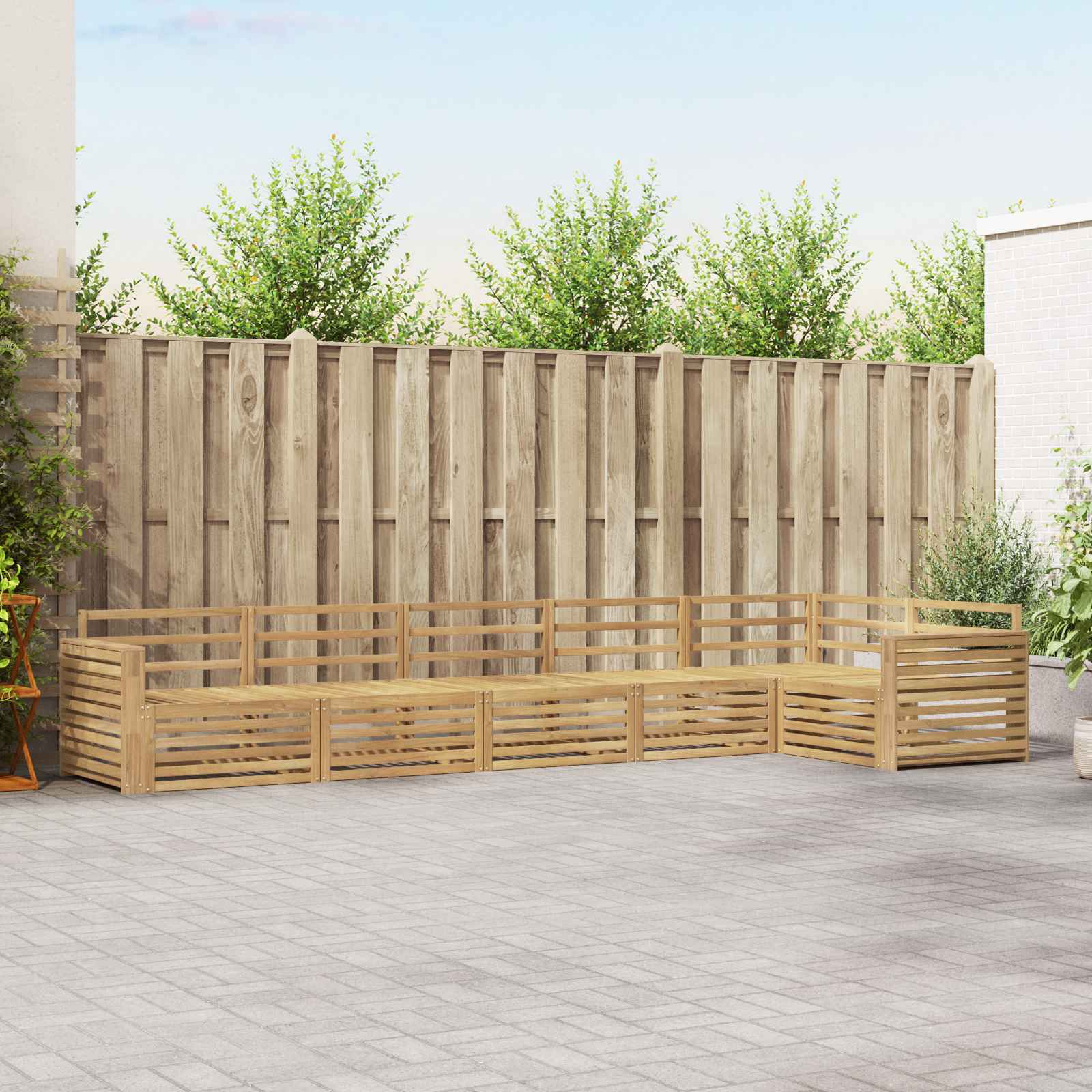 vidaXL Buiten bankenset 6 pcs Naturel Massief Acaciahout