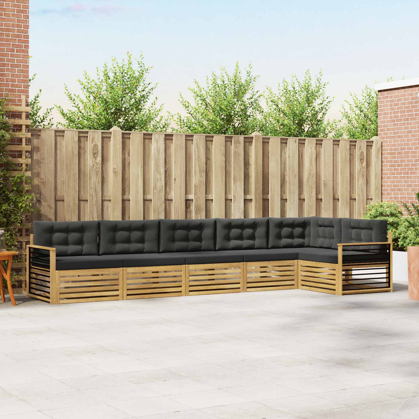 vidaXL Buiten bankenset 6 pcs Naturel Massief Acaciahout