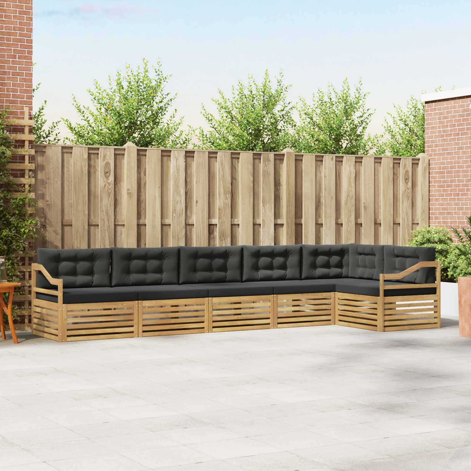 vidaXL Buiten bankenset 6 pcs Naturel Massief Acaciahout