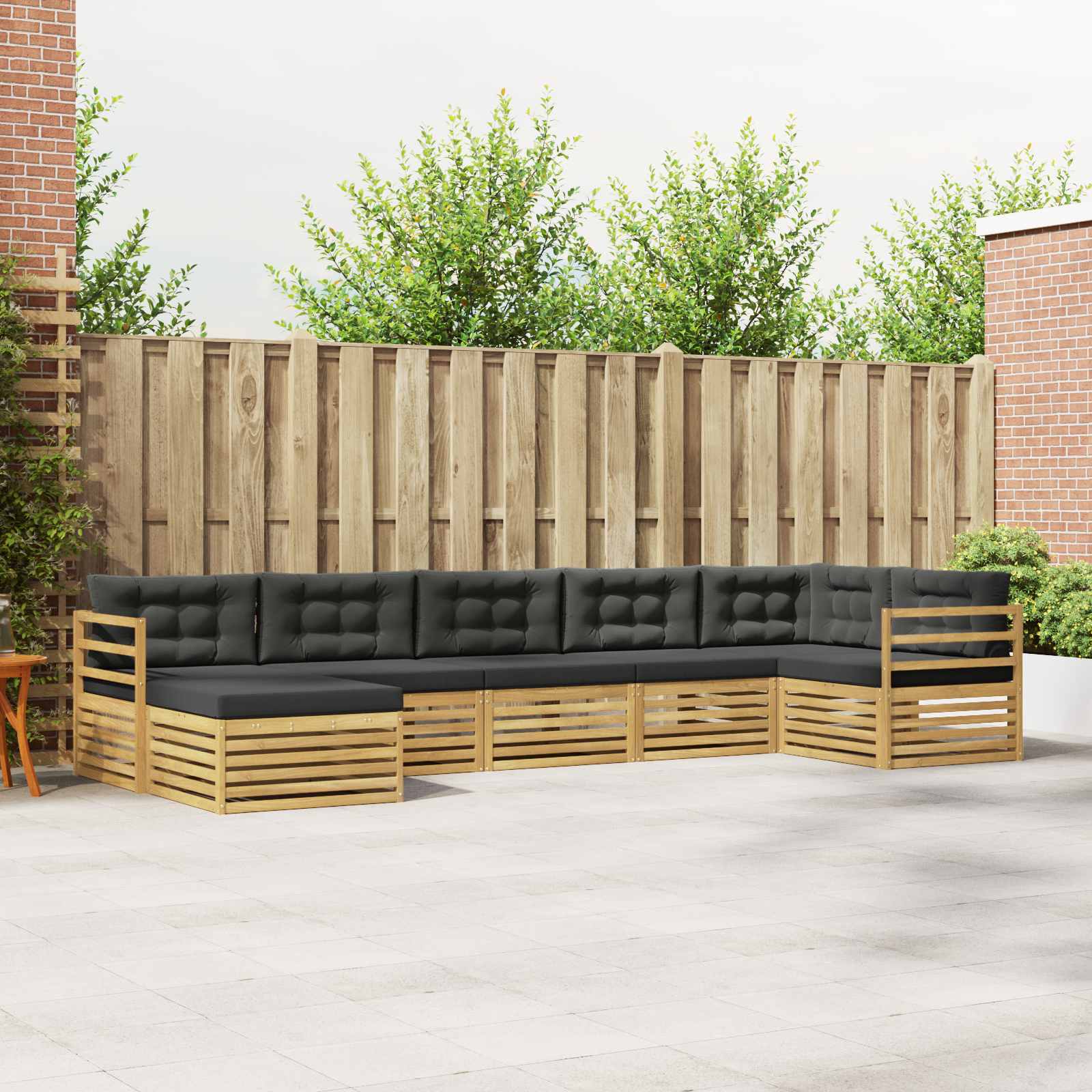 vidaXL Sofa-Sets 7 pcs Naturel Massief Acaciahout