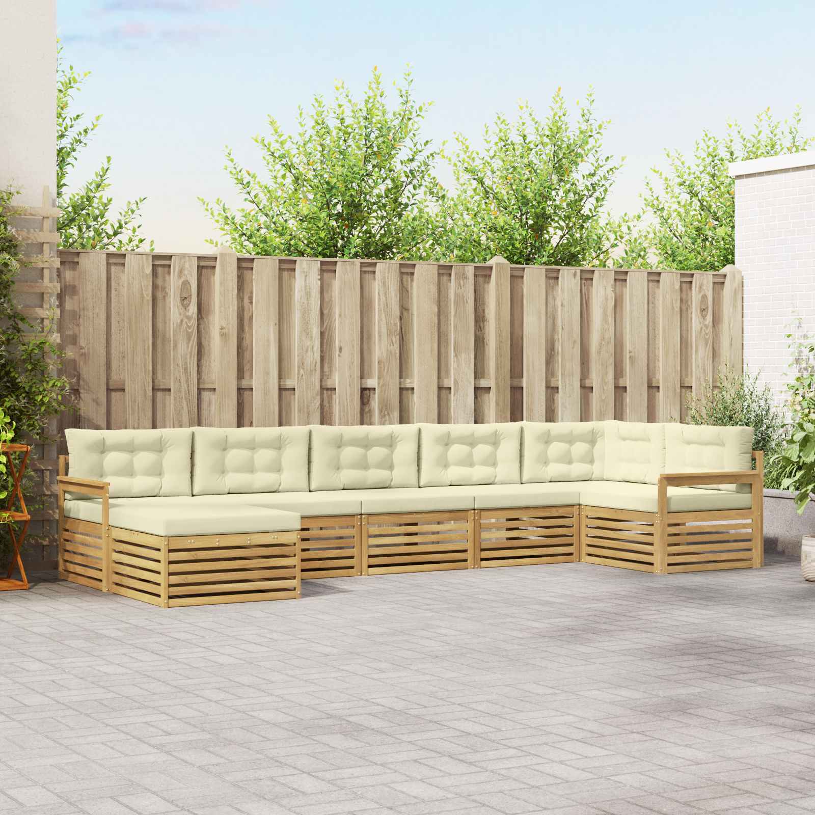 vidaXL Sofa-Sets 7 pcs Naturel Massief Acaciahout