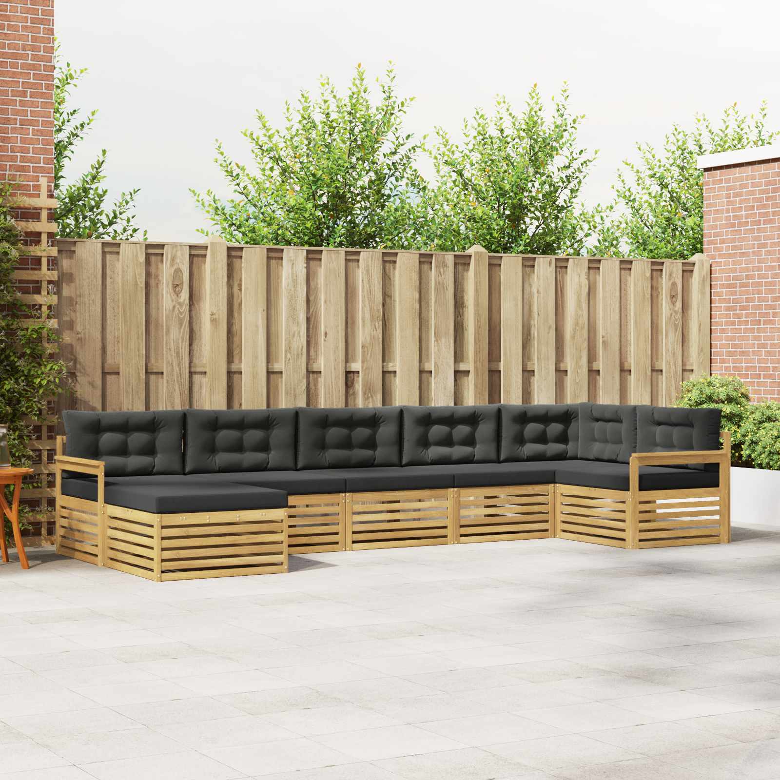 vidaXL Sofa-Sets 7 pcs Naturel Massief Acaciahout