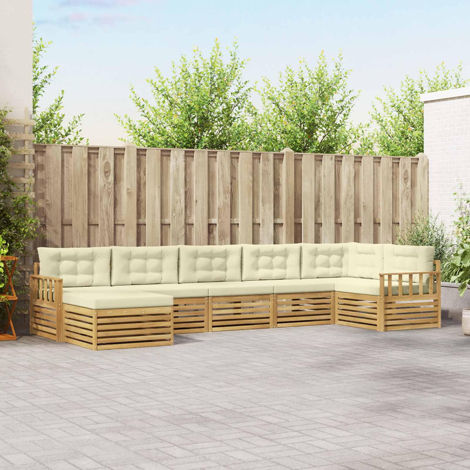 vidaXL Sofa-Sets 7 pcs Naturel Massief Acaciahout