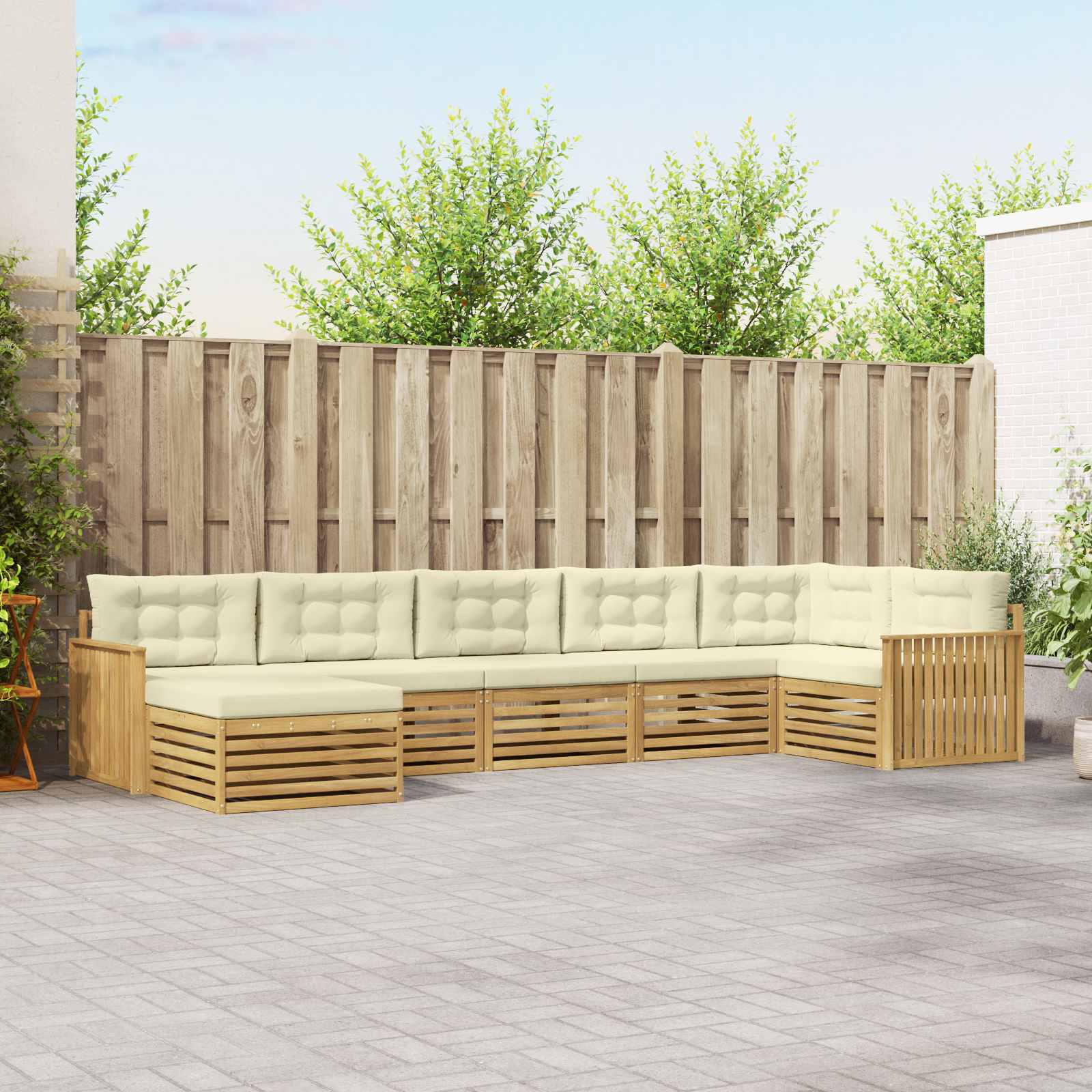 vidaXL Sofa-Sets 7 pcs Naturel Massief Acaciahout