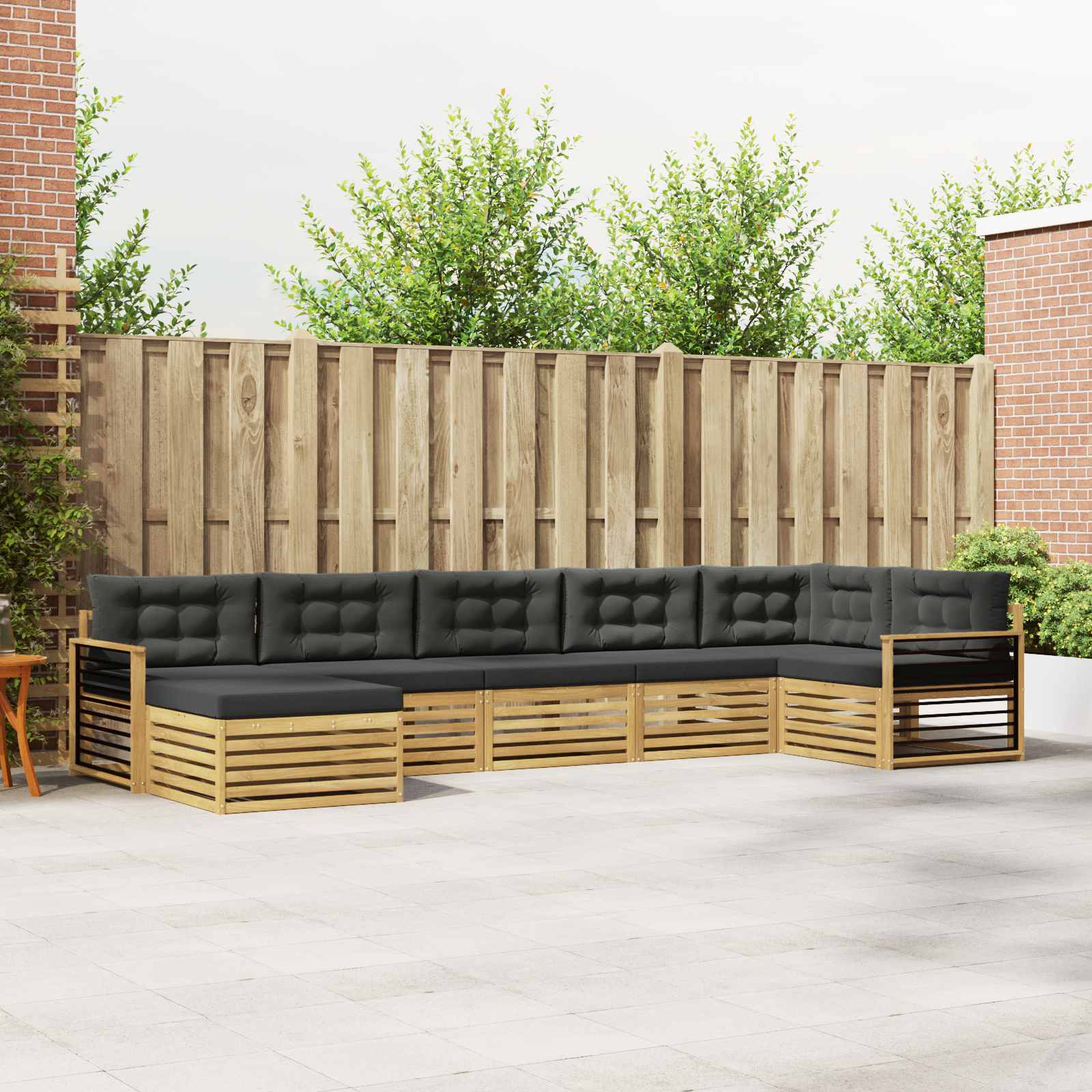vidaXL Sofa-Sets 7 pcs Naturel Massief Acaciahout