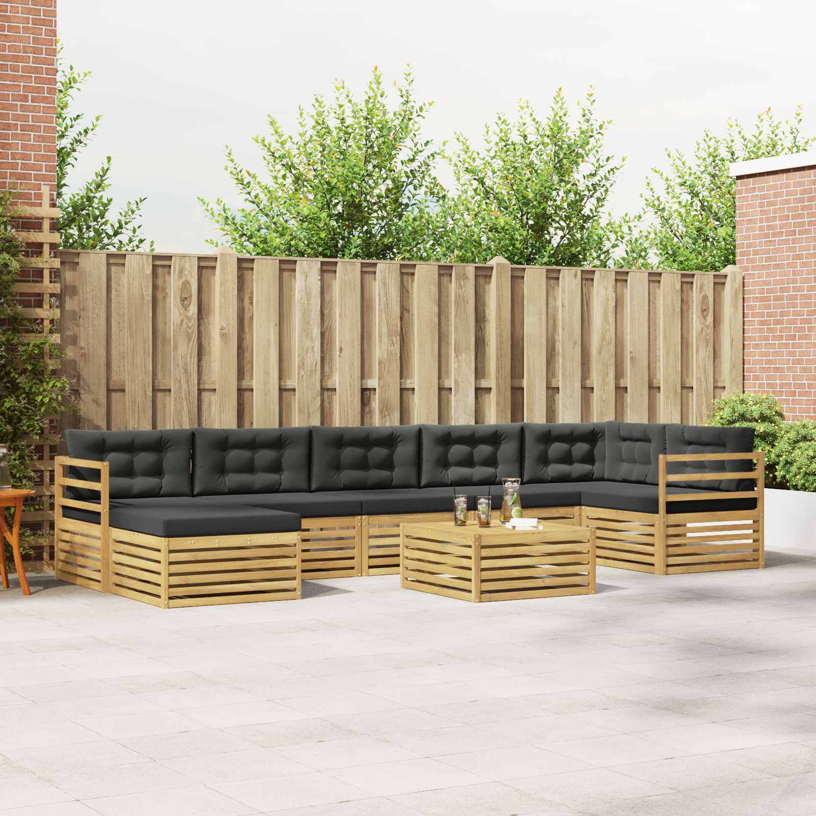 vidaXL Sofa-Sets 8 pcs Naturel Massief Acaciahout