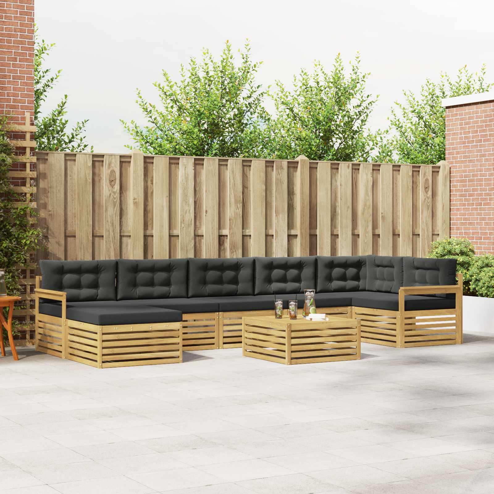 vidaXL Sofa-Sets 8 pcs Naturel Massief Acaciahout
