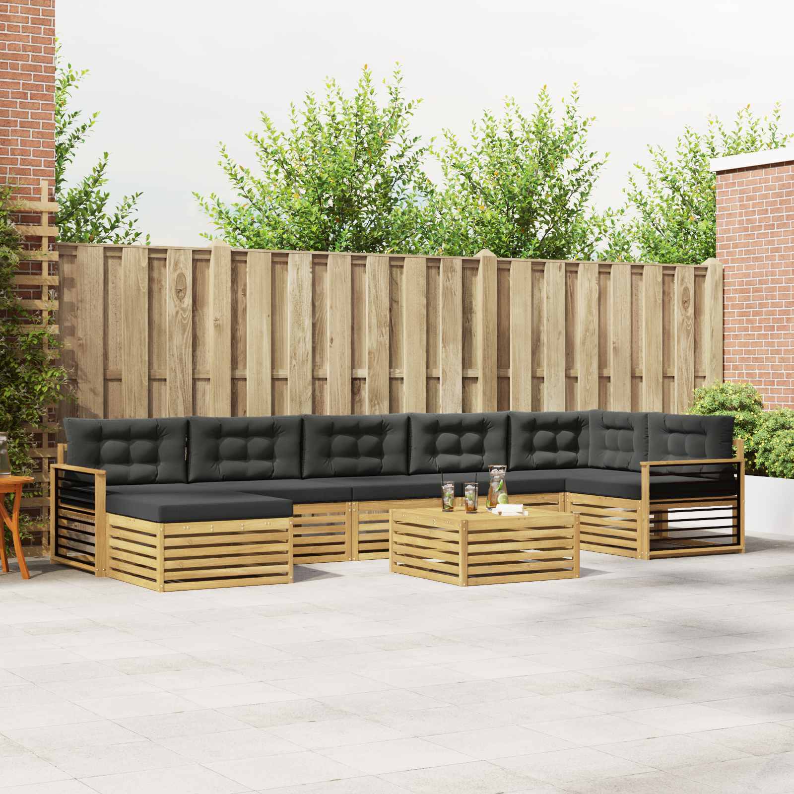 vidaXL Sofa-Sets 8 pcs Naturel Massief Acaciahout