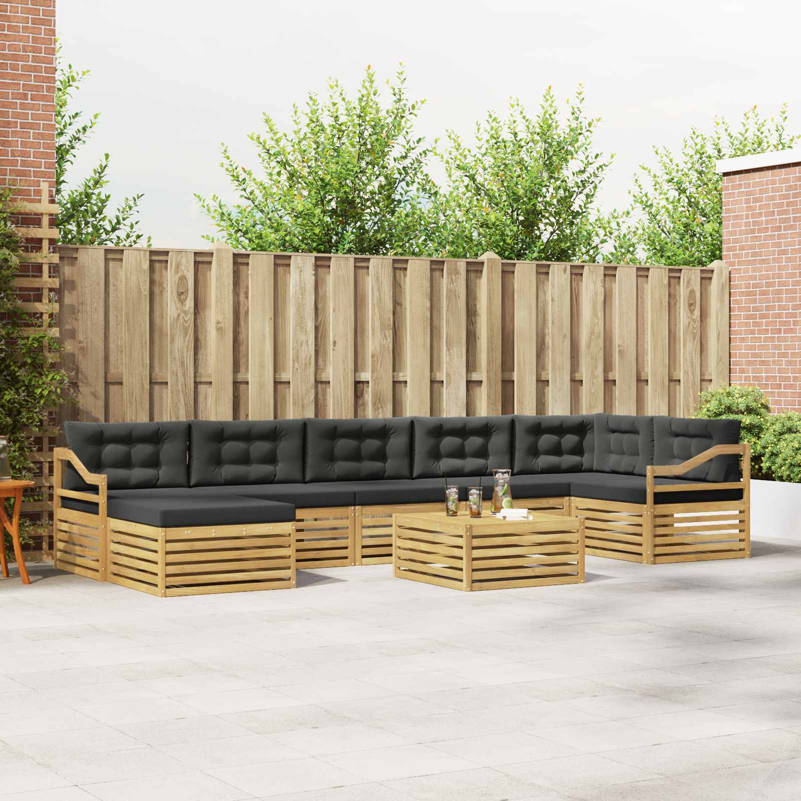 vidaXL Sofa-Sets 8 pcs Naturel Massief Acaciahout