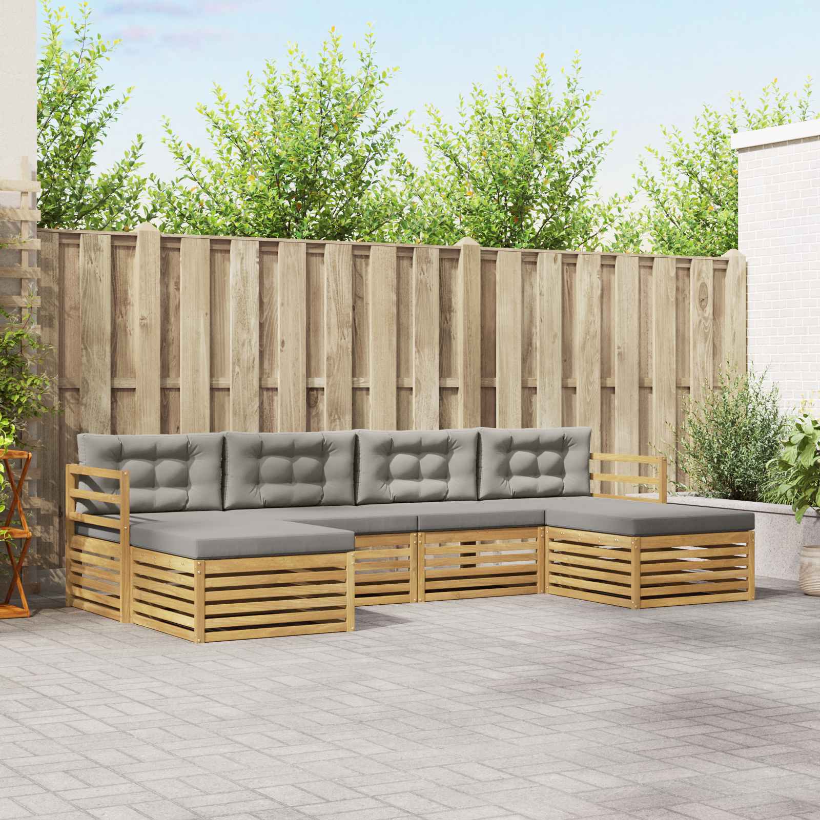vidaXL Sofa-Sets 6 pcs Naturel Massief Acaciahout