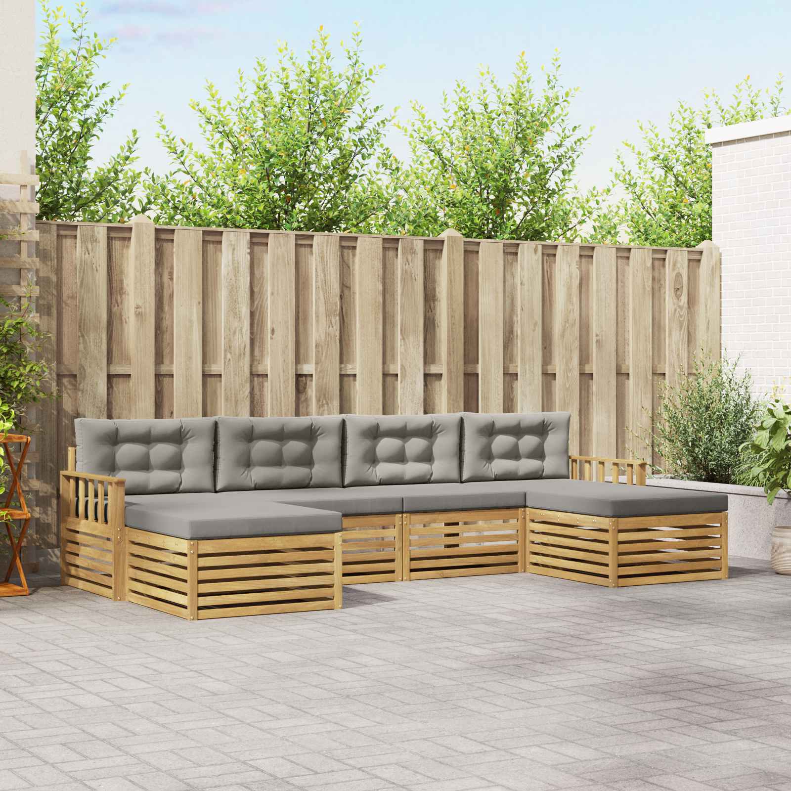 vidaXL Sofa-Sets 6 pcs Naturel Massief Acaciahout