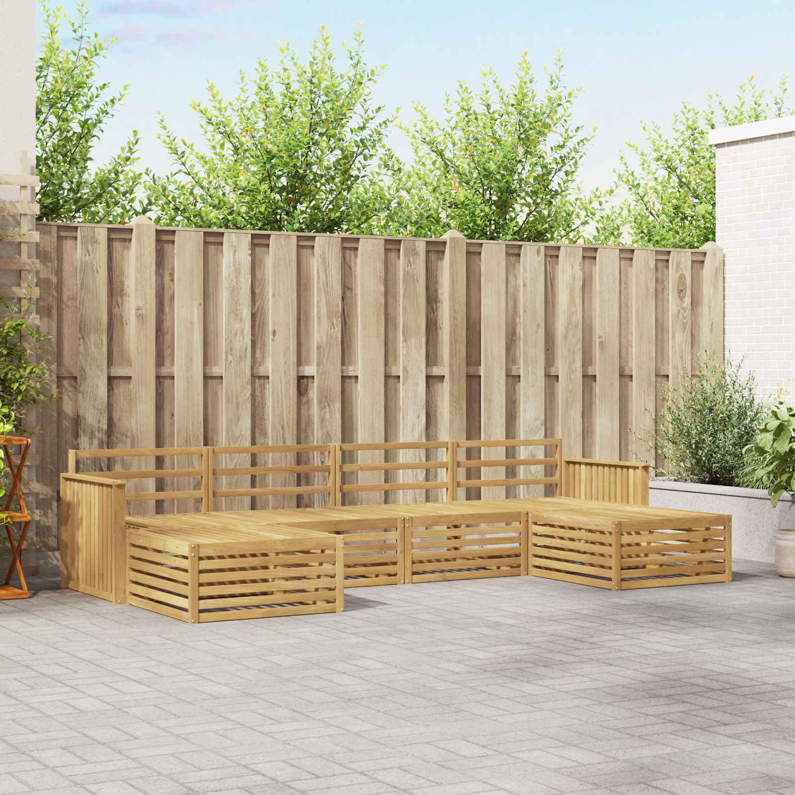 vidaXL Sofa-Sets 6 pcs Naturel Massief Acaciahout