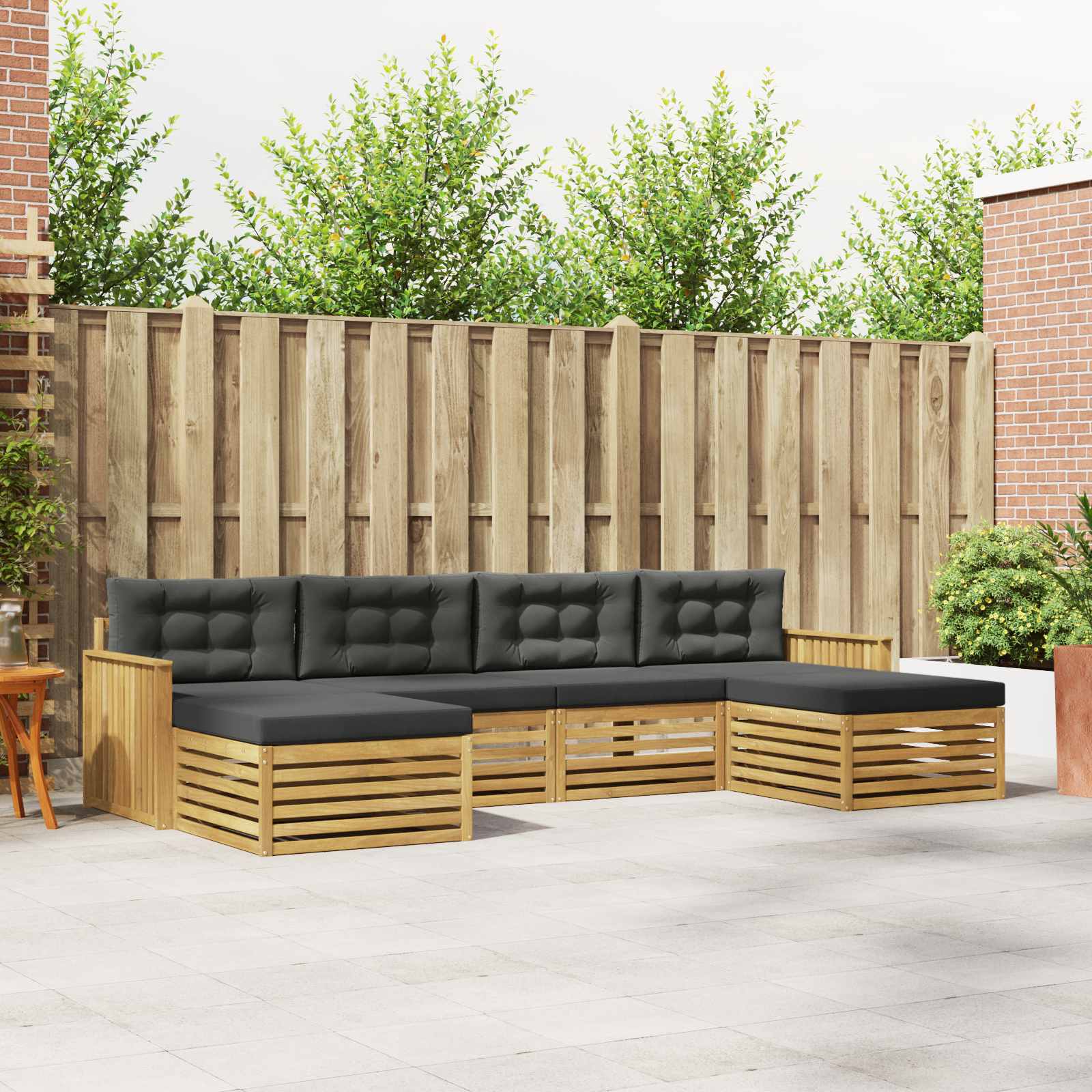 vidaXL Sofa-Sets 6 pcs Naturel Massief Acaciahout