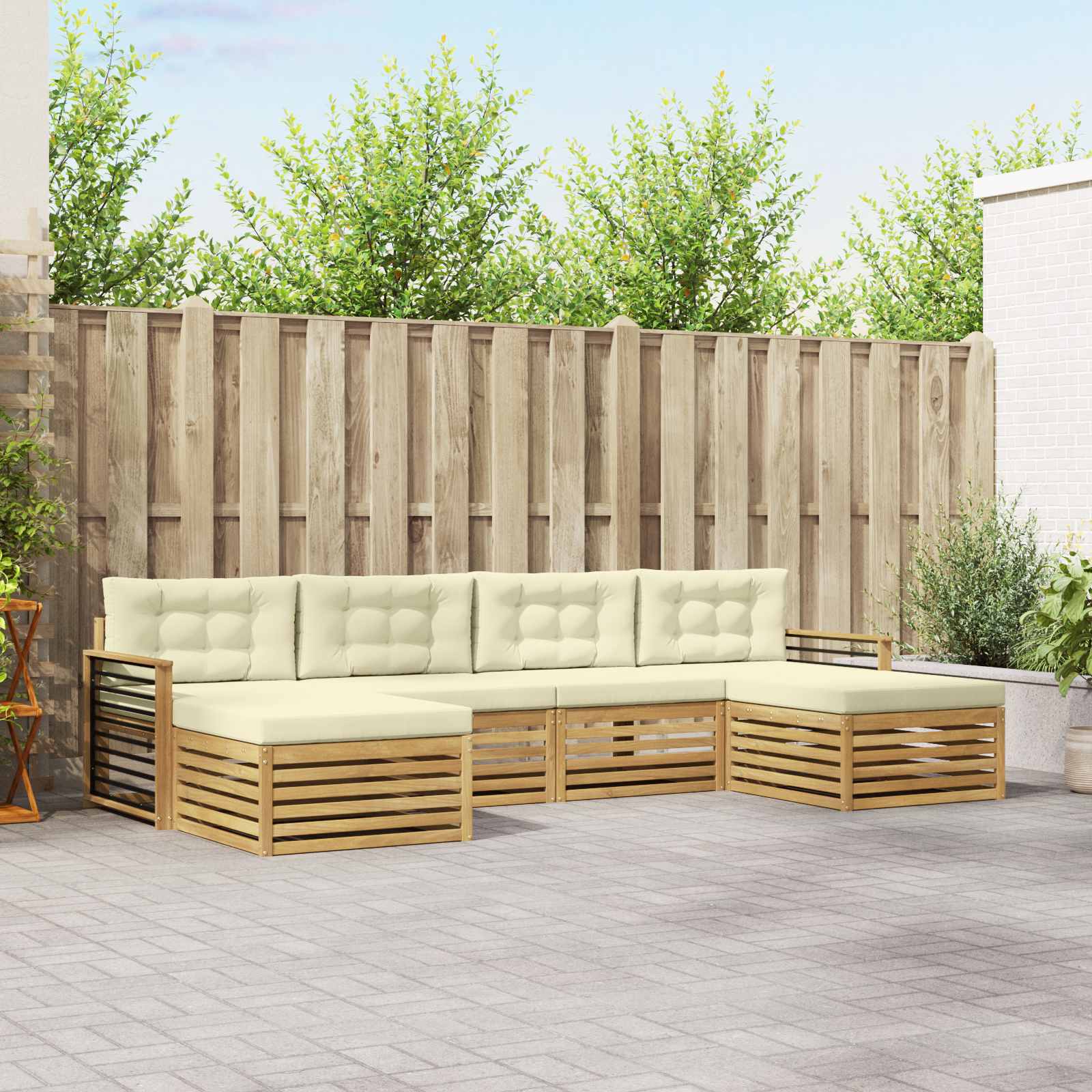 vidaXL Sofa-Sets 6 pcs Naturel Massief Acaciahout