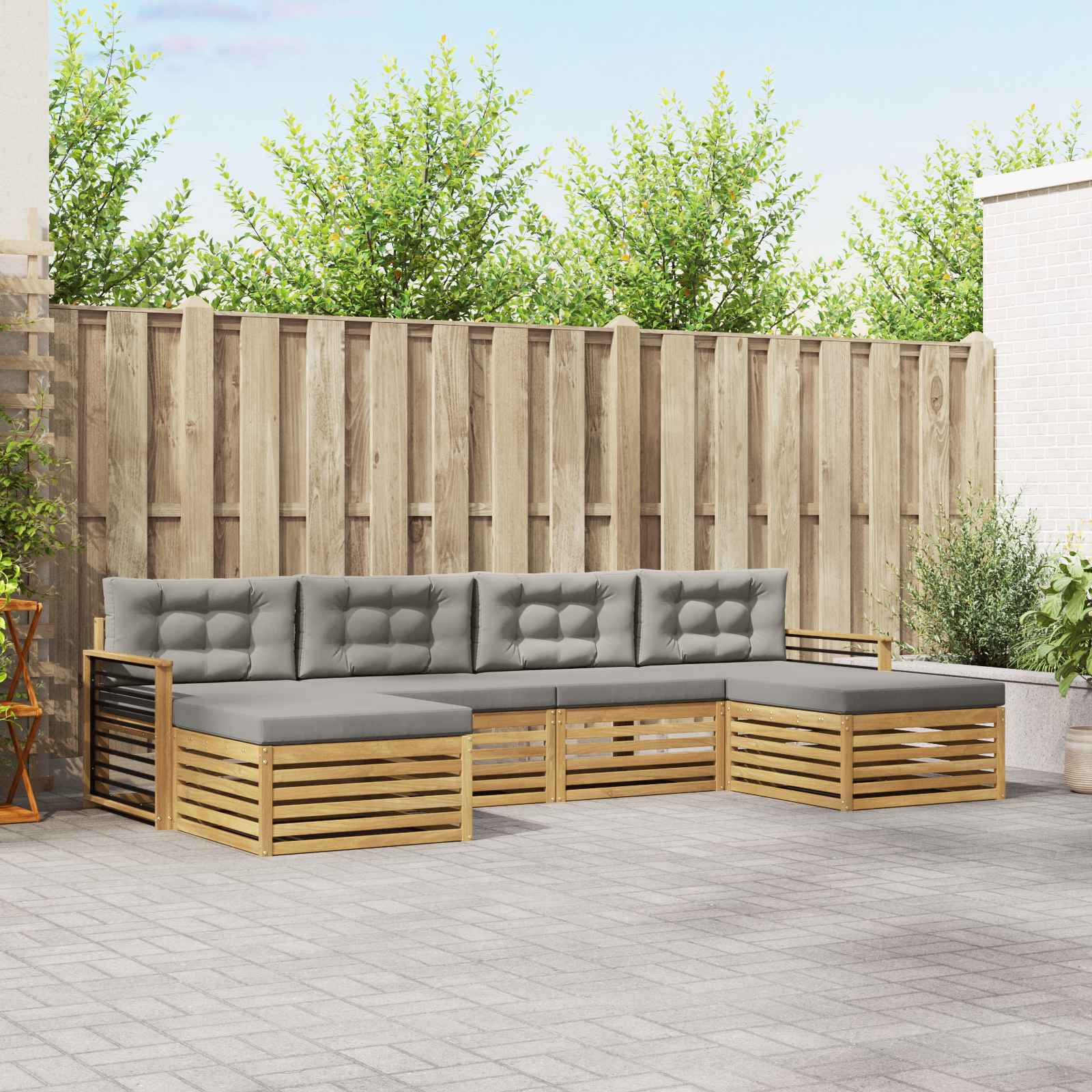 vidaXL Sofa-Sets 6 pcs Naturel Massief Acaciahout