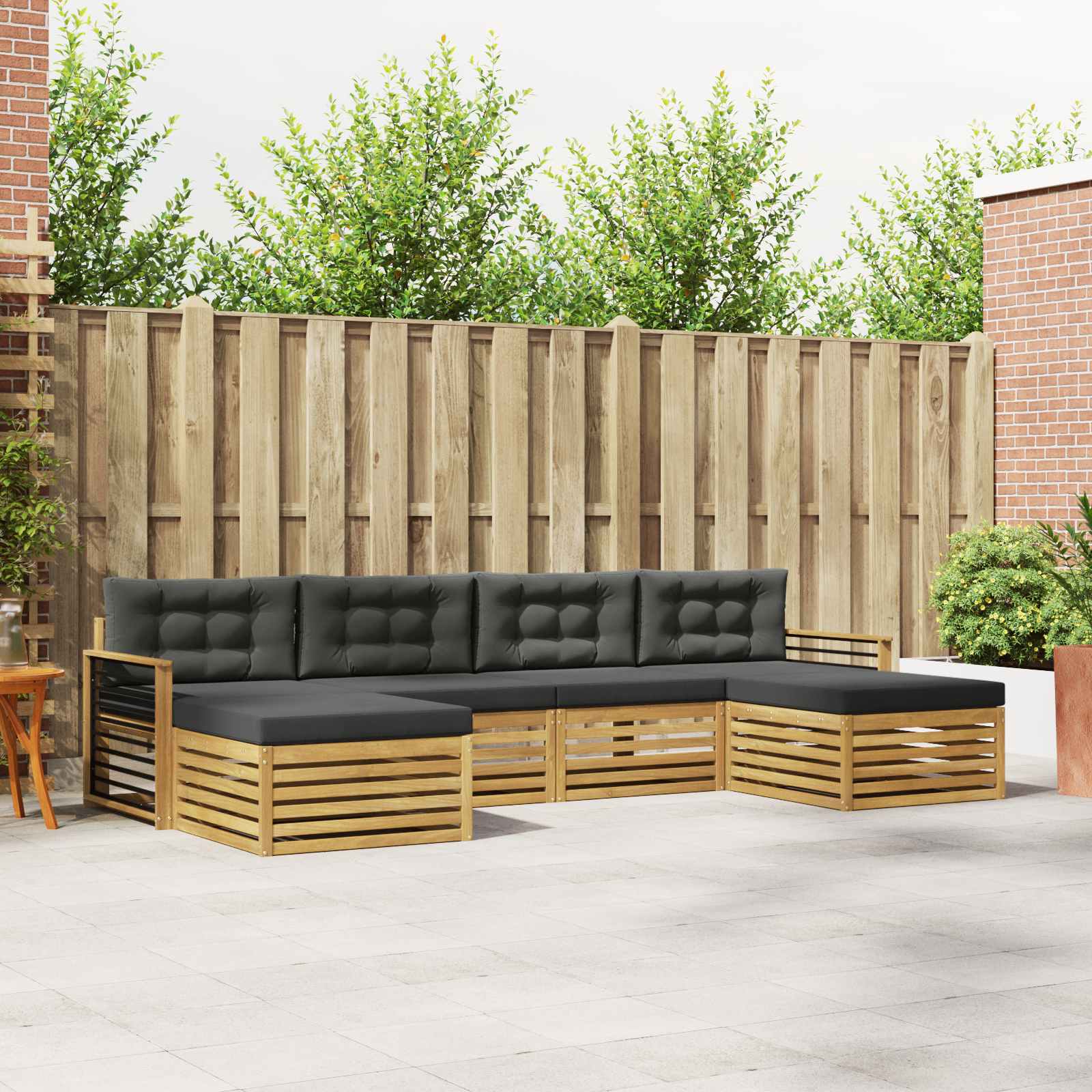 vidaXL Sofa-Sets 6 pcs Naturel Massief Acaciahout