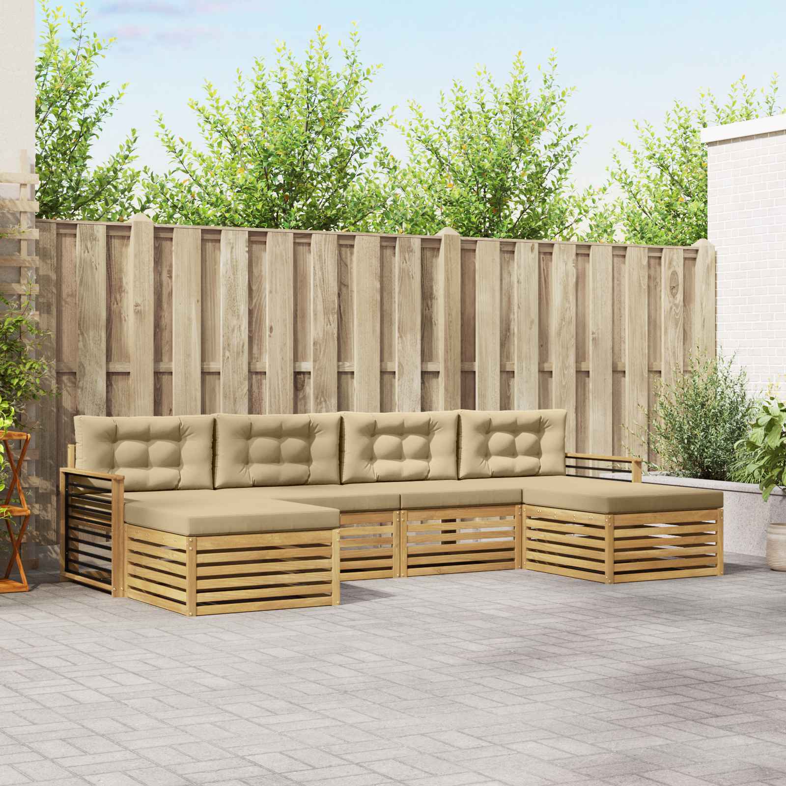 vidaXL Sofa-Sets 6 pcs Naturel Massief Acaciahout