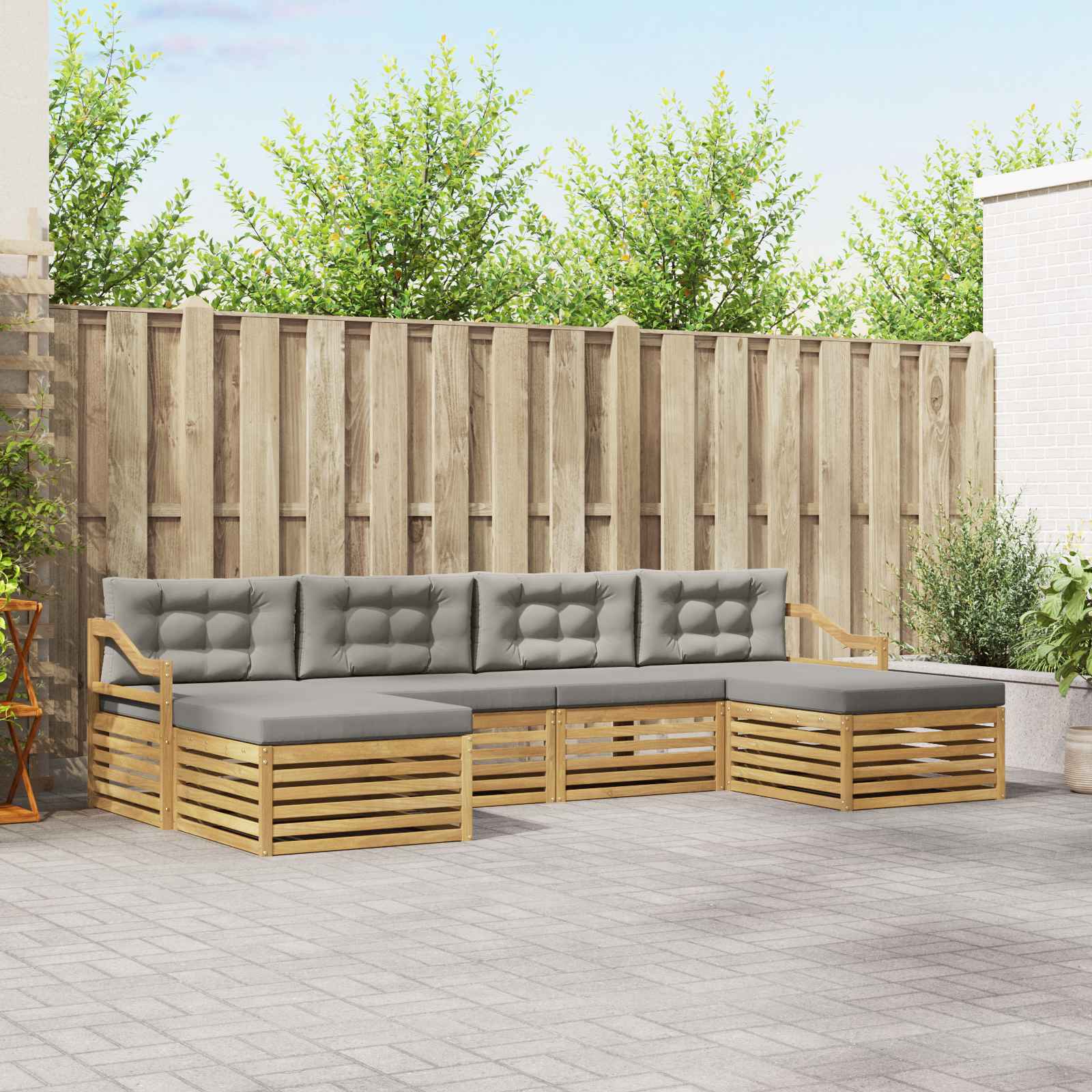 vidaXL Sofa-Sets 6 pcs Naturel Massief Acaciahout