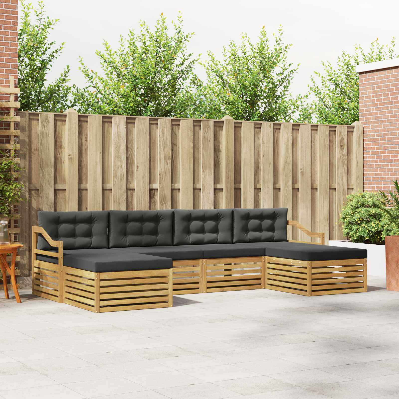 vidaXL Sofa-Sets 6 pcs Naturel Massief Acaciahout