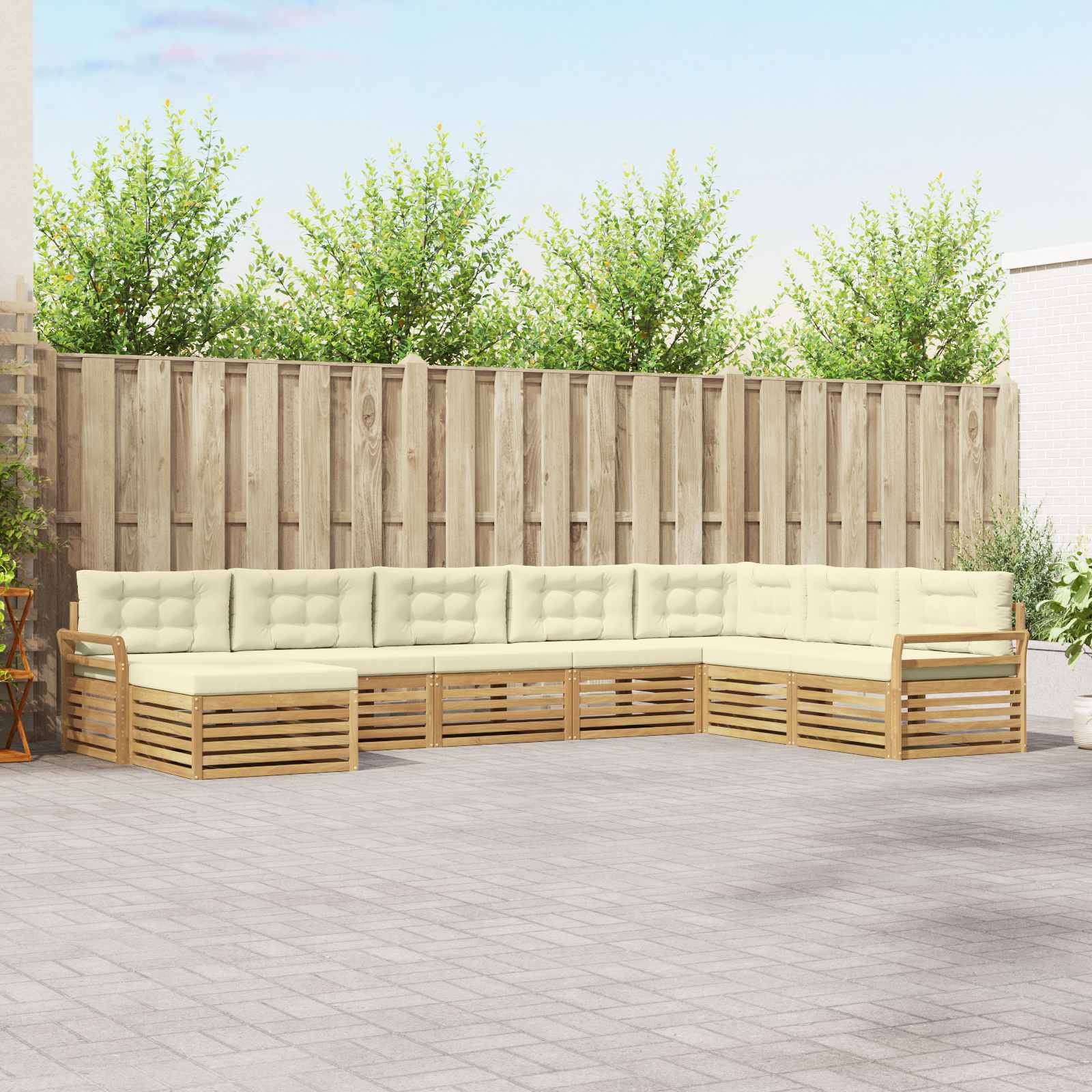 vidaXL Sofa-Sets 8 pcs Naturel Massief Acaciahout