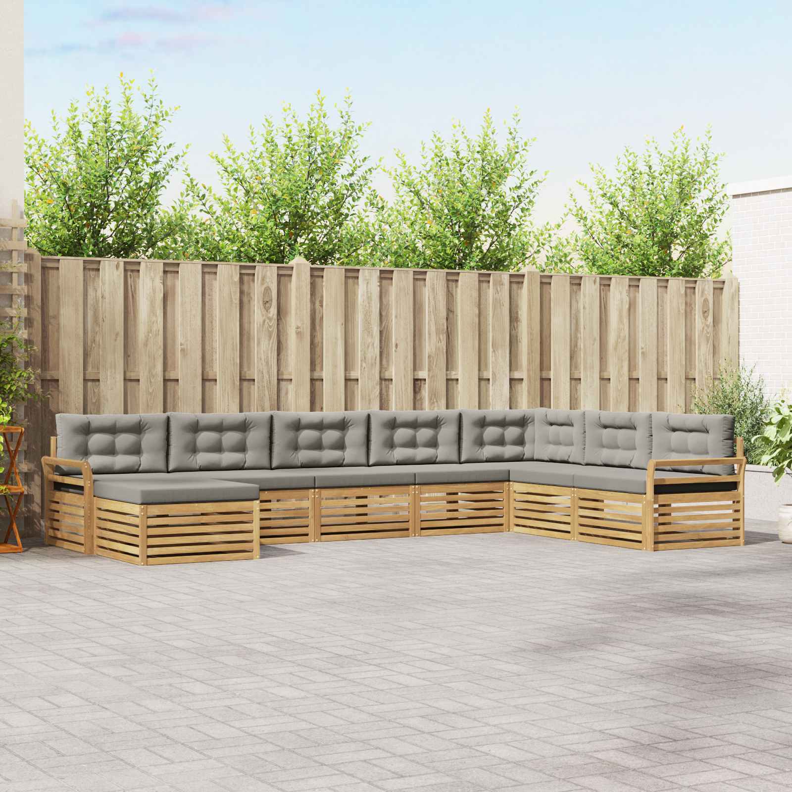 vidaXL Sofa-Sets 8 pcs Naturel Massief Acaciahout