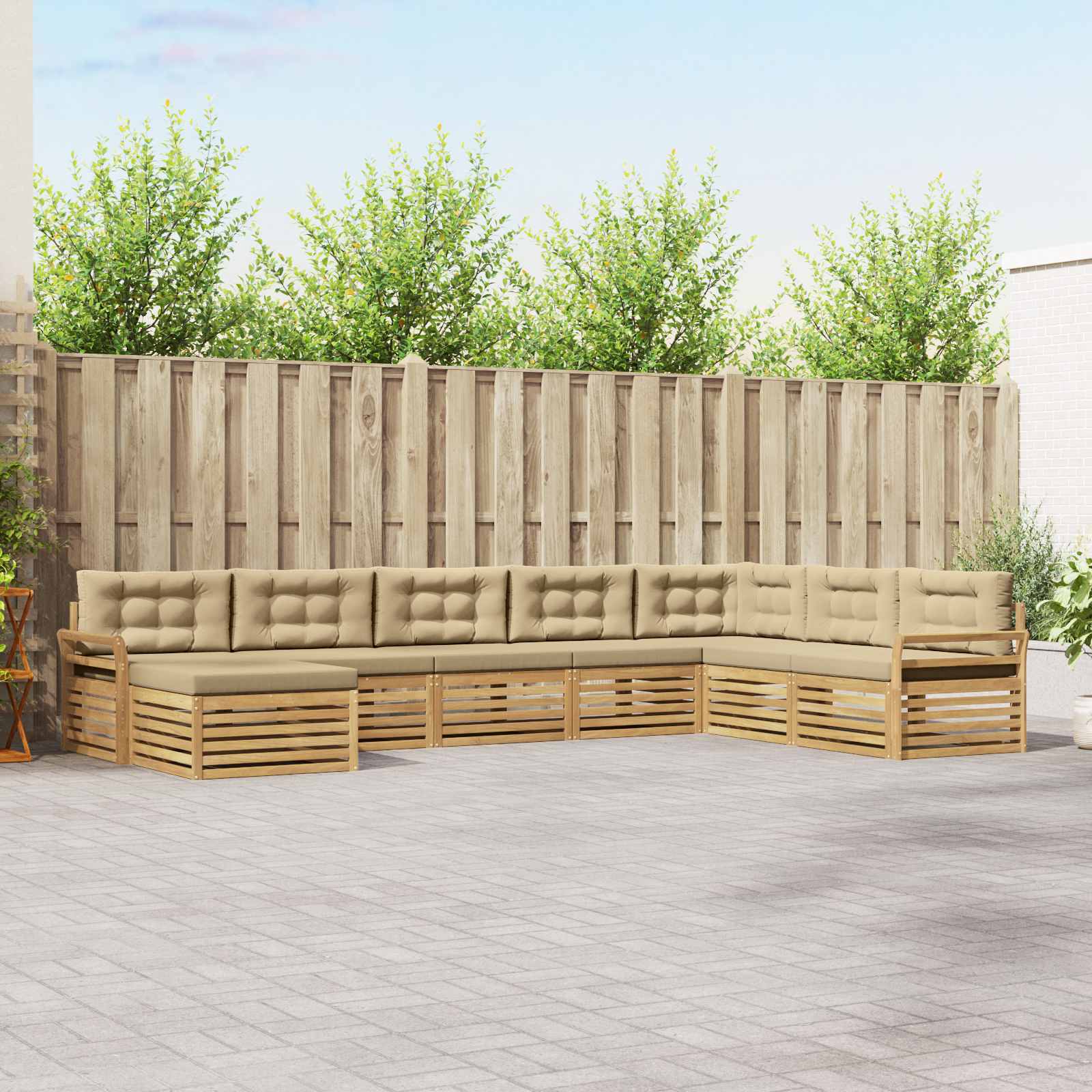 vidaXL Sofa-Sets 8 pcs Naturel Massief Acaciahout