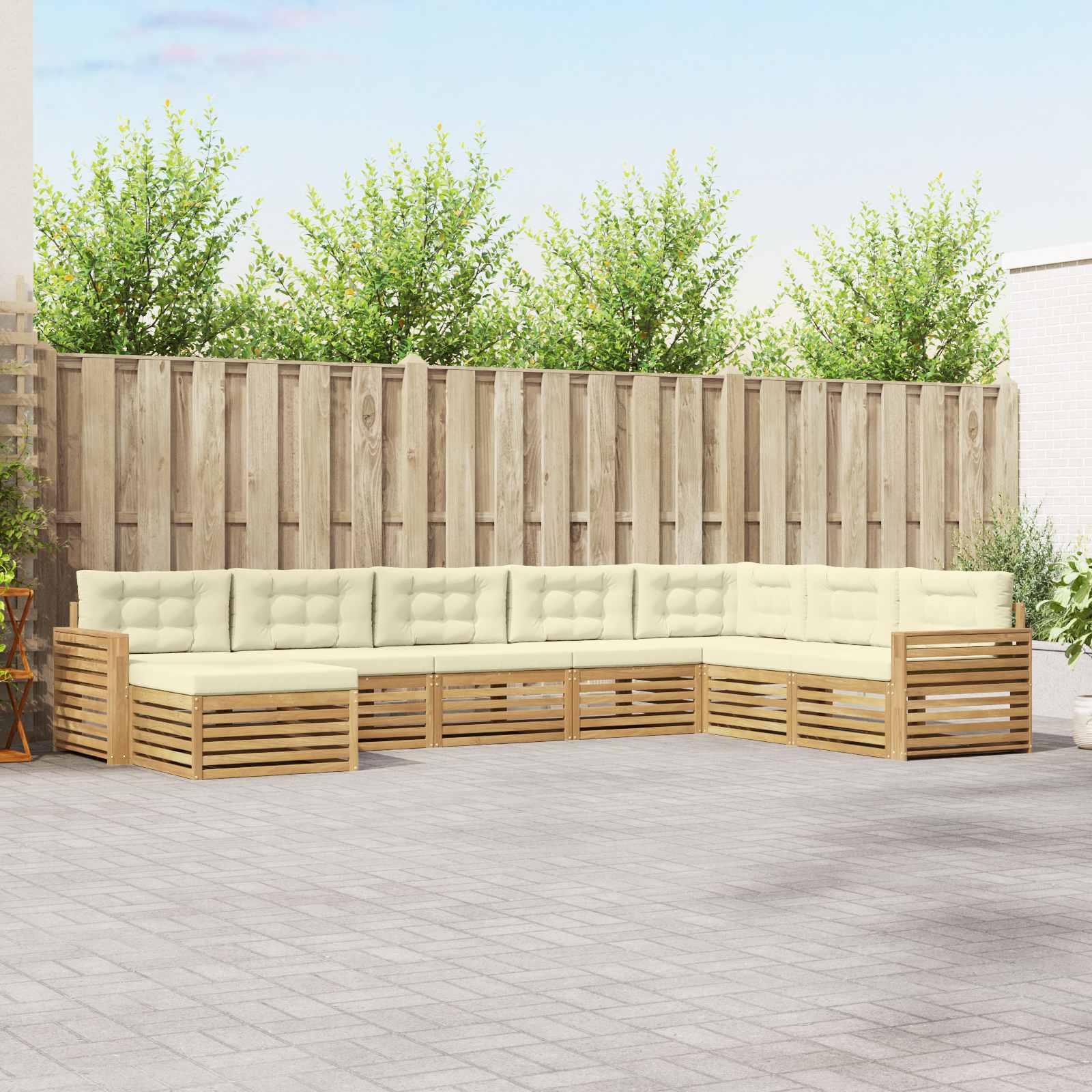 vidaXL Sofa-Sets 8 pcs Naturel Massief Acaciahout