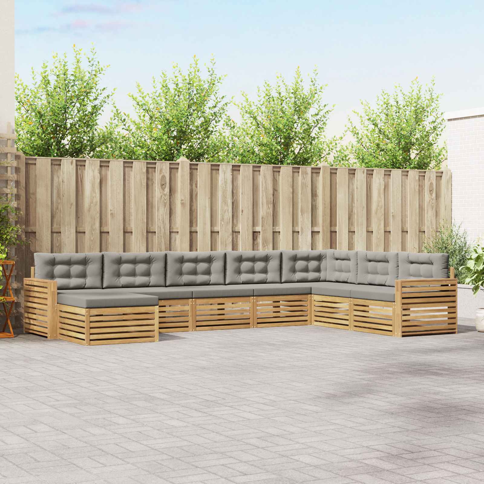 vidaXL Sofa-Sets 8 pcs Naturel Massief Acaciahout