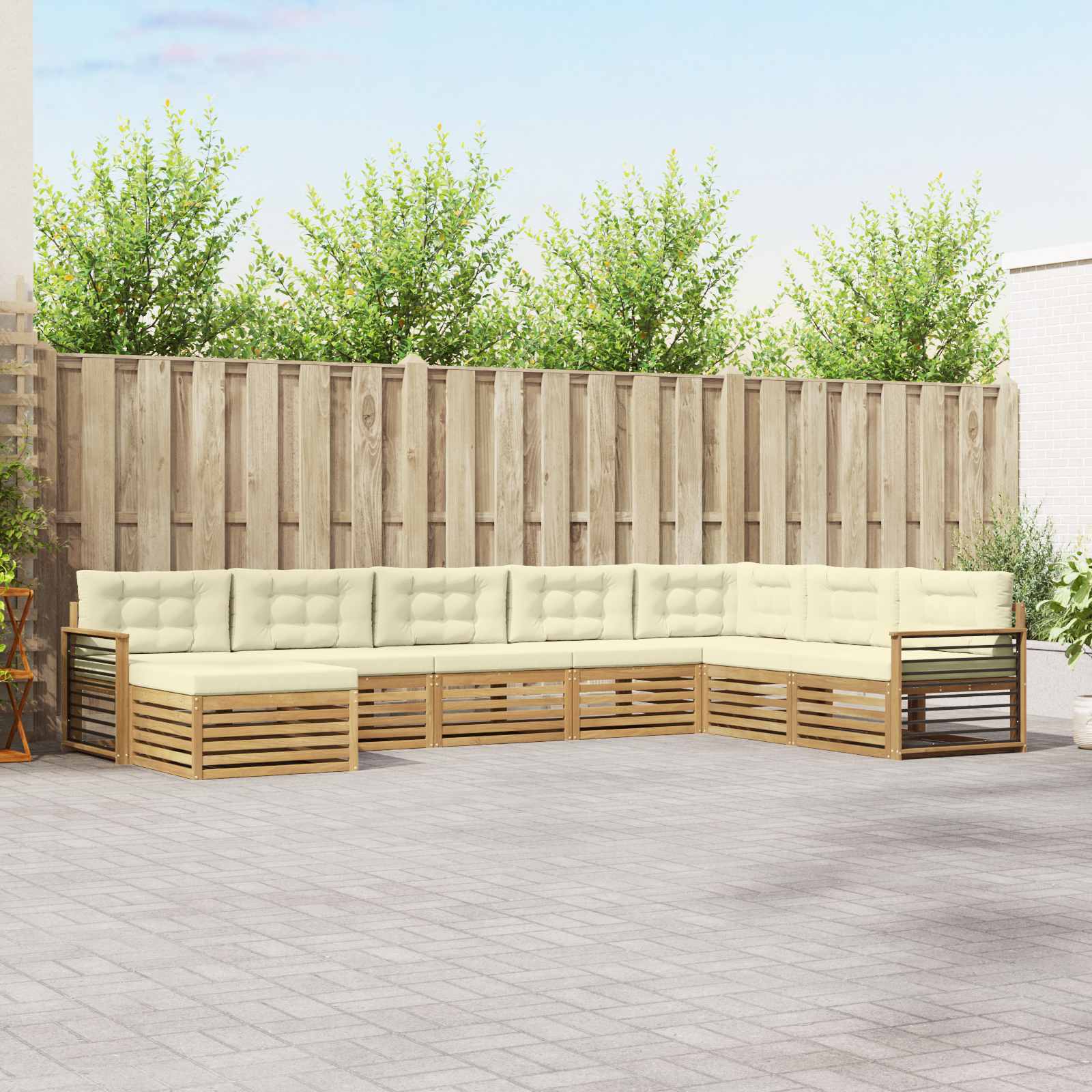 vidaXL Sofa-Sets 8 pcs Naturel Massief Acaciahout
