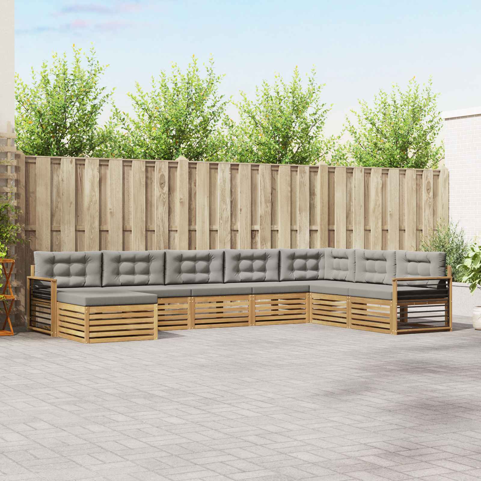 vidaXL Sofa-Sets 8 pcs Naturel Massief Acaciahout