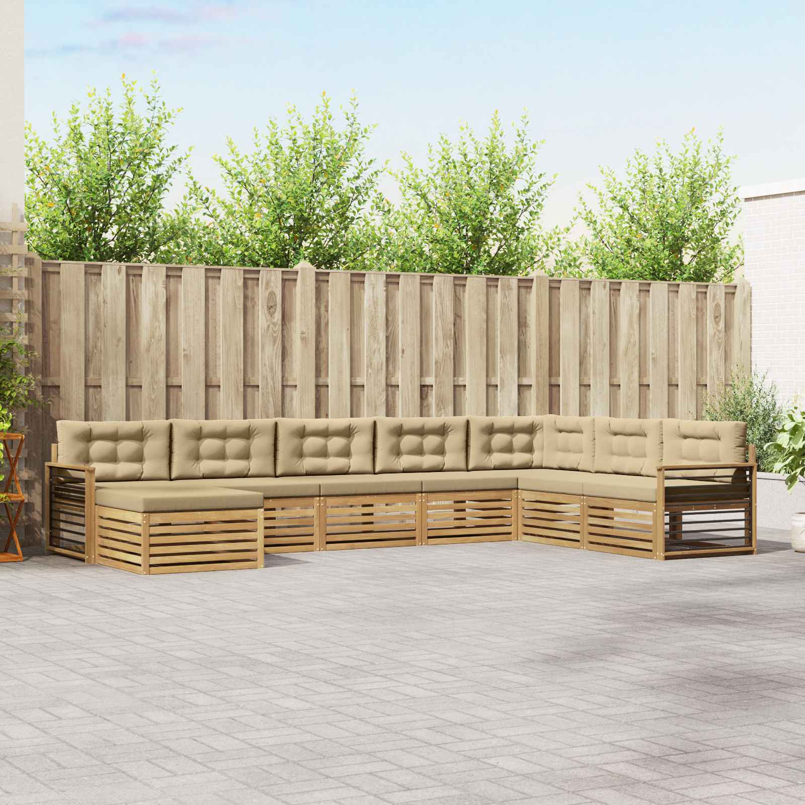 vidaXL Sofa-Sets 8 pcs Naturel Massief Acaciahout