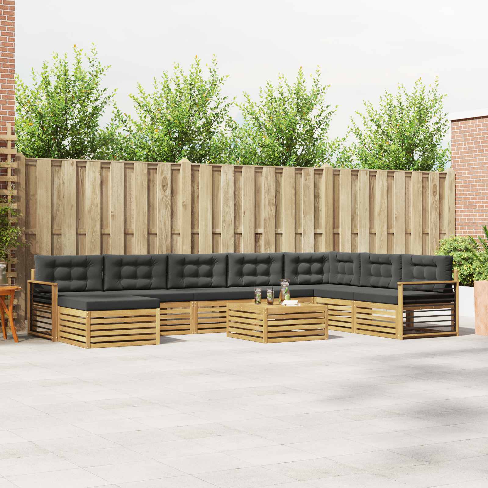 vidaXL Sofa-Sets 9 pcs Naturel Massief Acaciahout