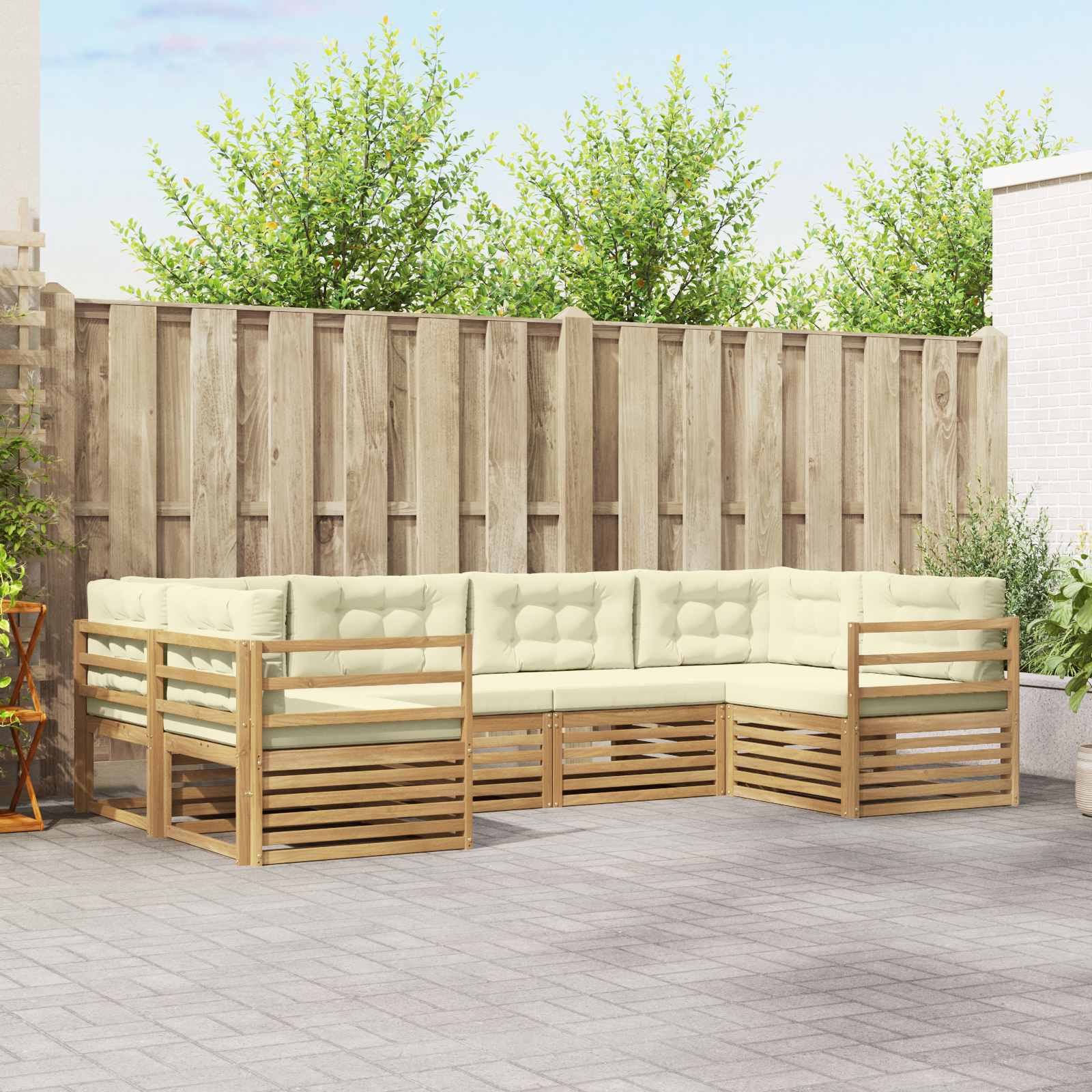 vidaXL Sofa-Sets 6 pcs Naturel Massief Acaciahout