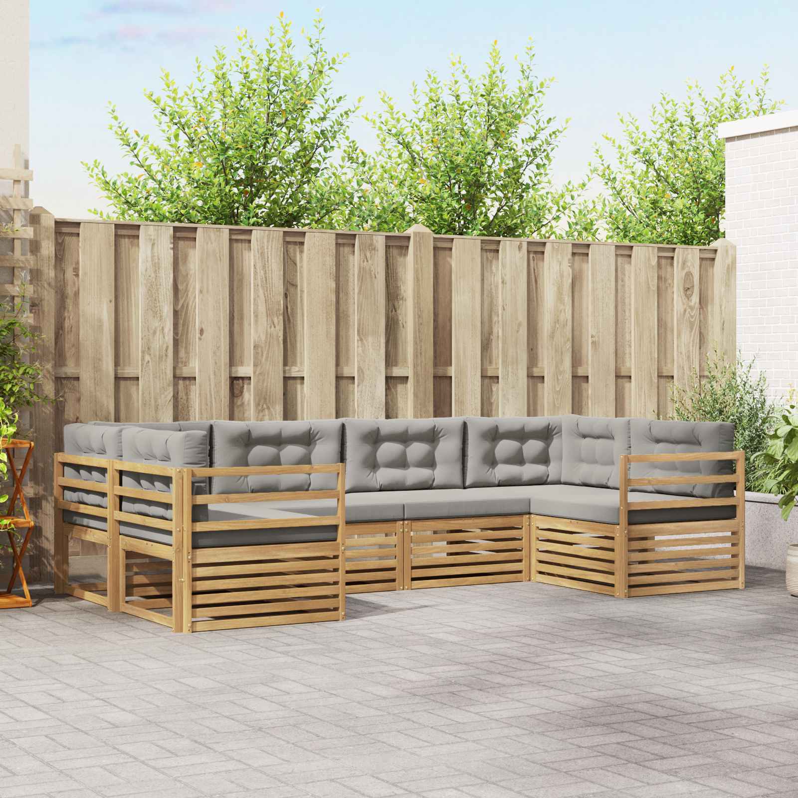 vidaXL Sofa-Sets 6 pcs Naturel Massief Acaciahout