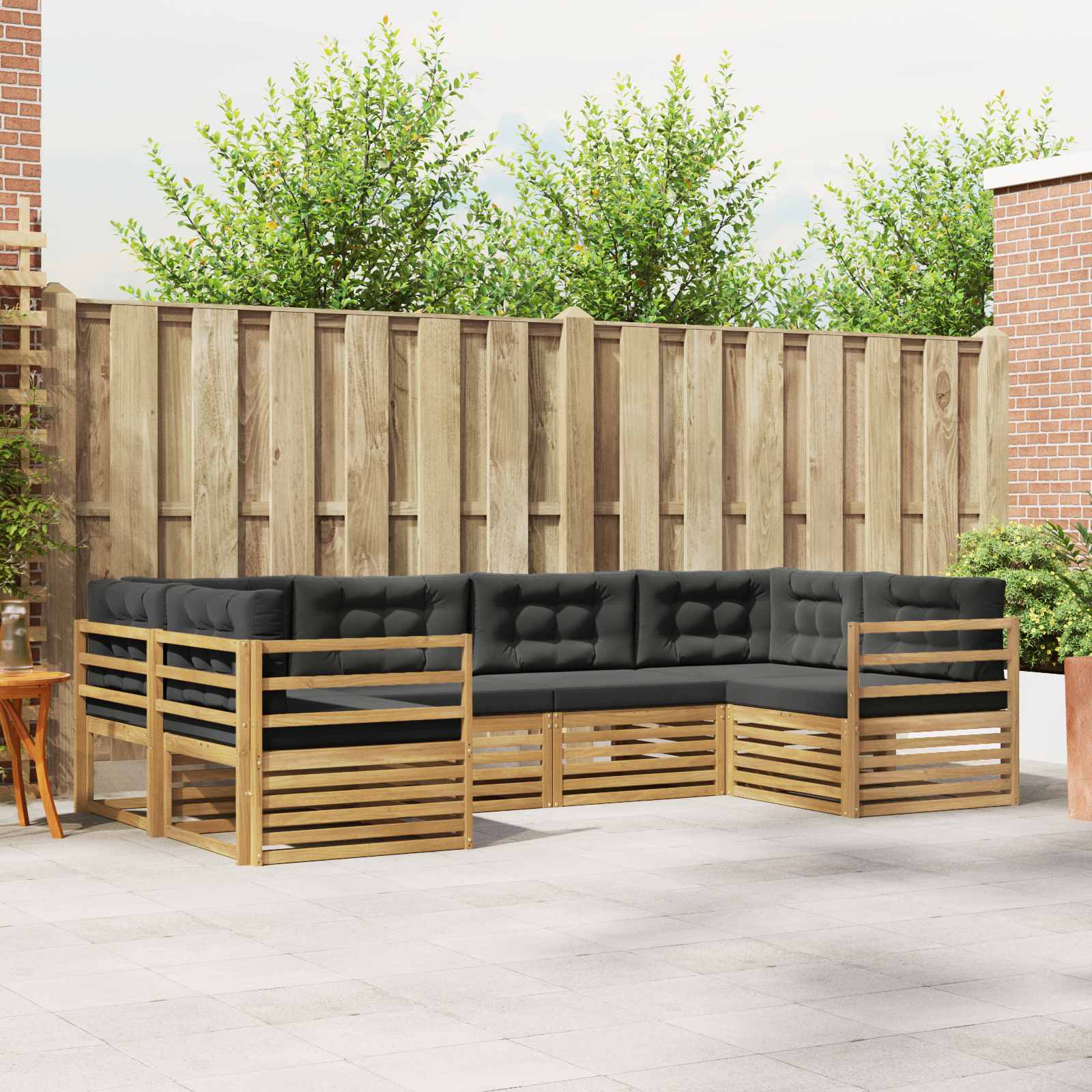 vidaXL Sofa-Sets 6 pcs Naturel Massief Acaciahout