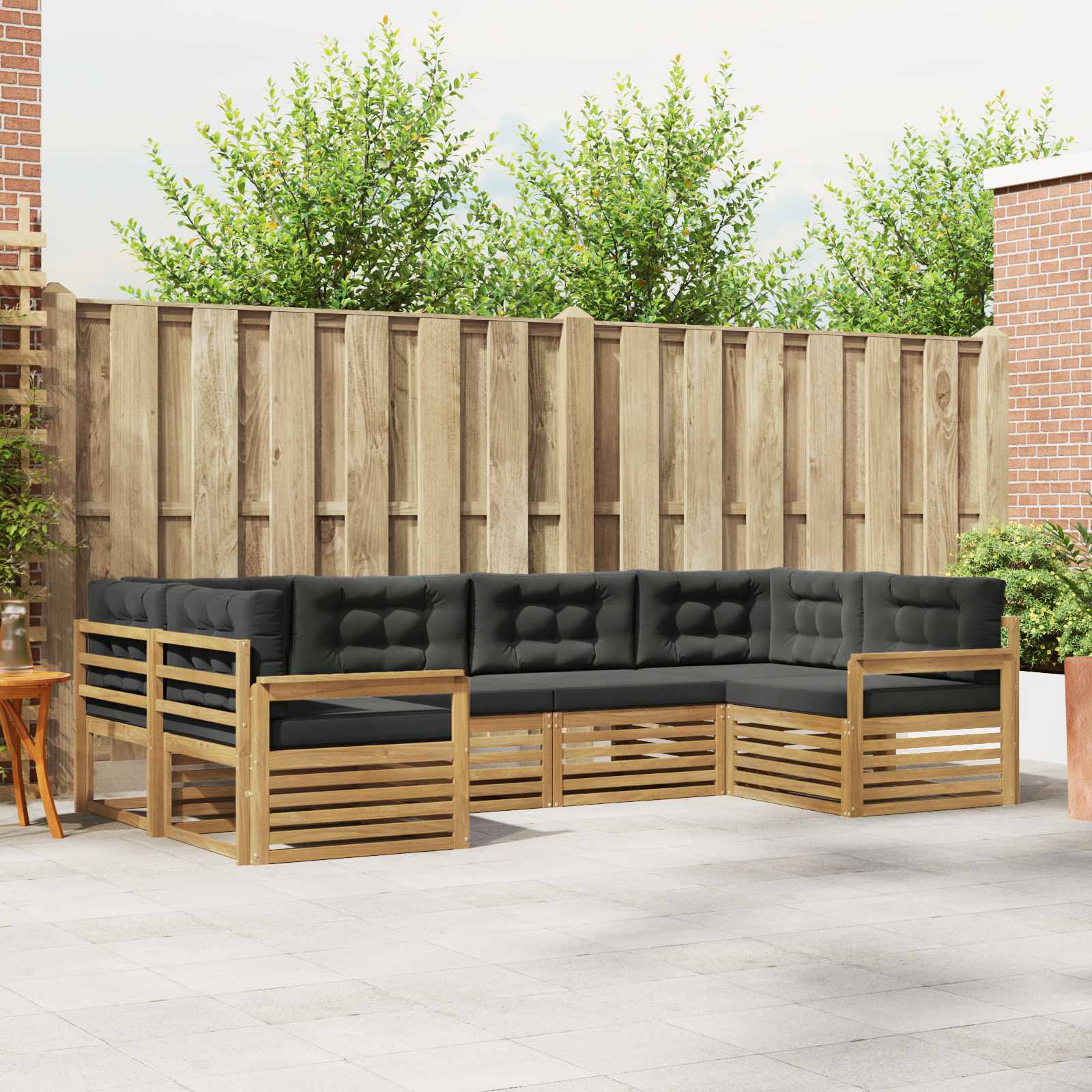 vidaXL Sofa-Sets 6 pcs Naturel Massief Acaciahout