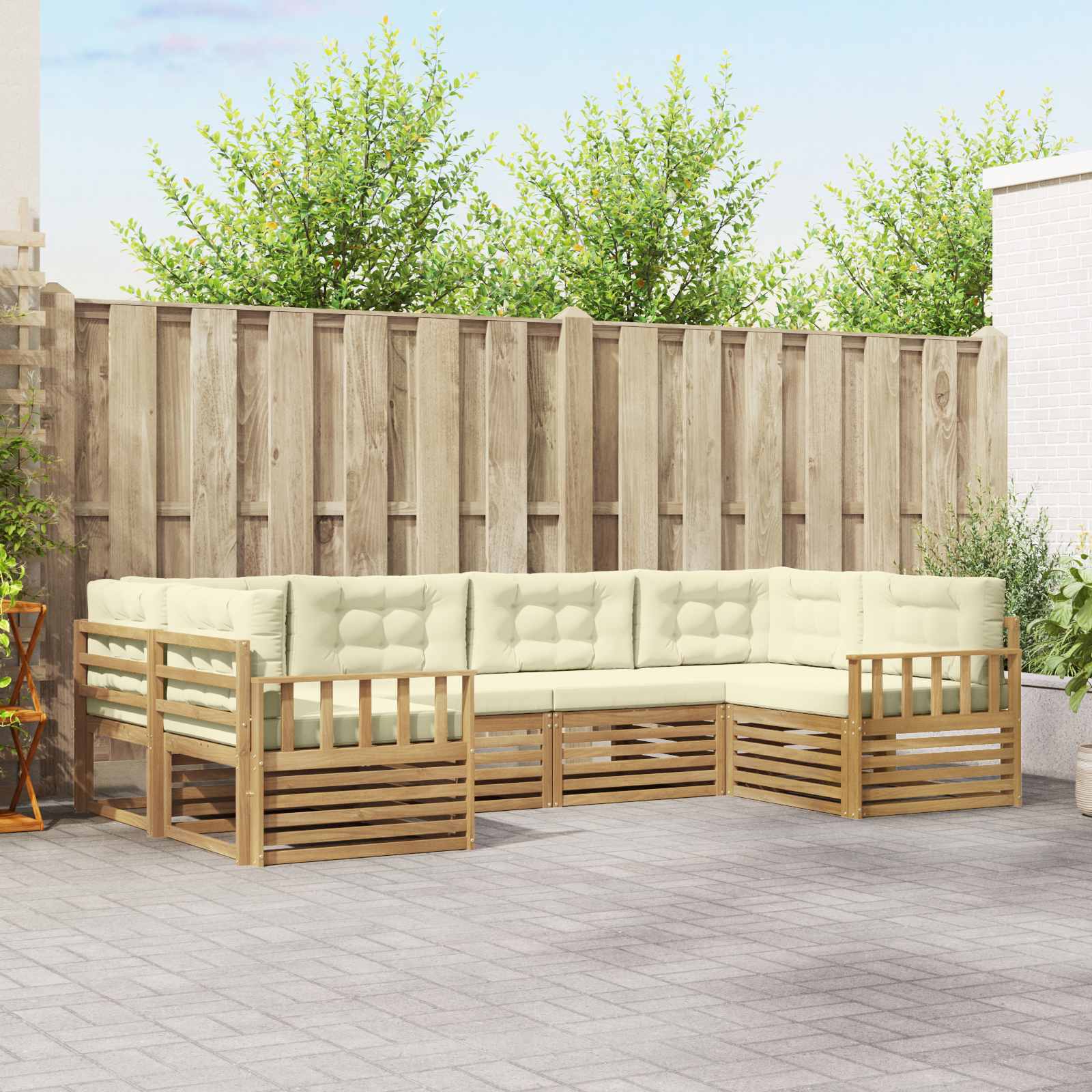 vidaXL Sofa-Sets 6 pcs Naturel Massief Acaciahout