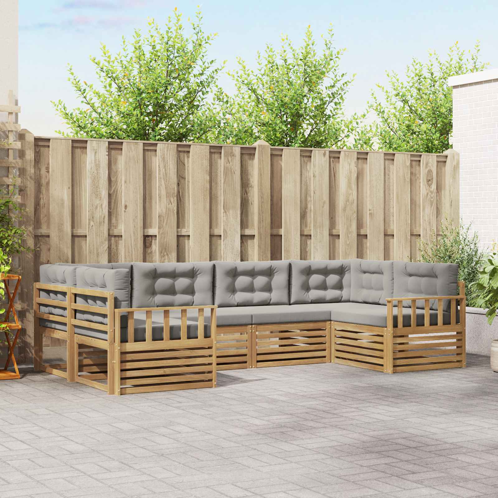 vidaXL Sofa-Sets 6 pcs Naturel Massief Acaciahout